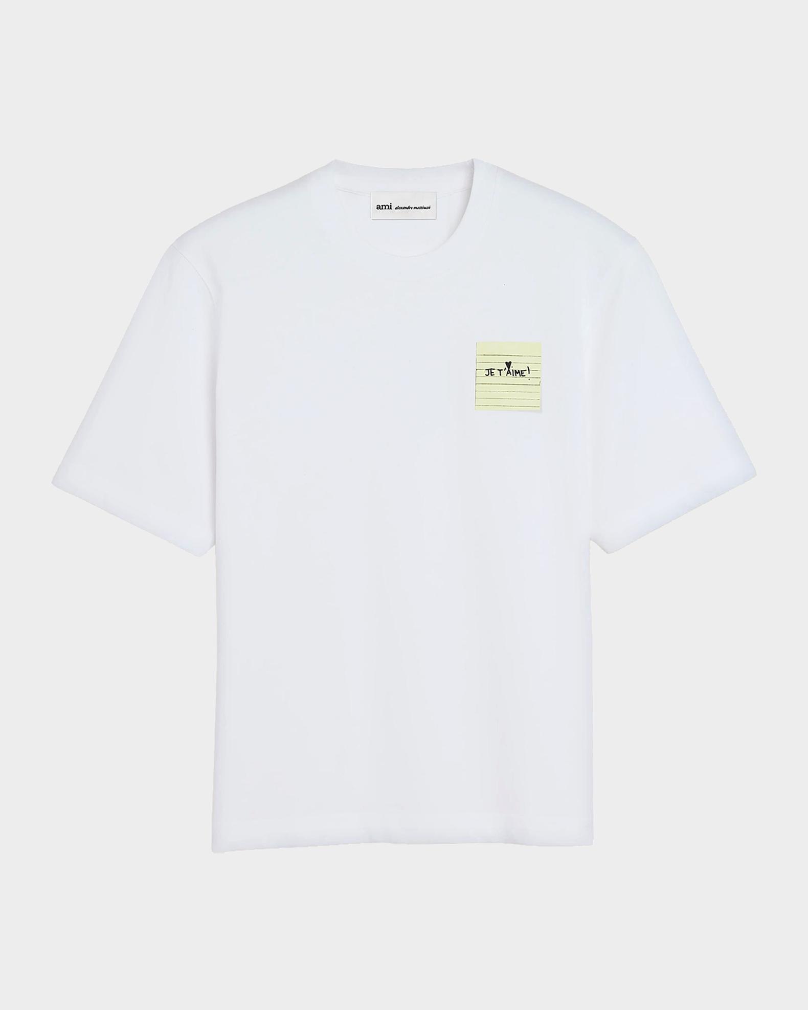 Ami Paris Men's Cotton Je T'Aime Note T-Shirt | Neiman Marcus
