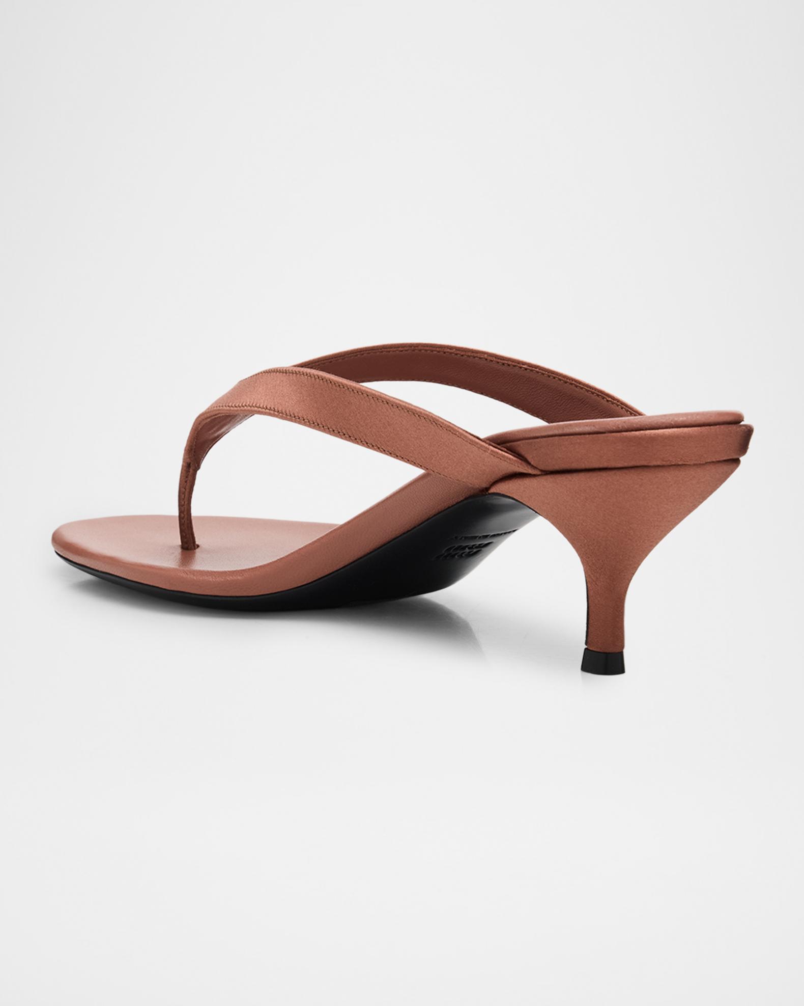 Miu Miu Satin Kitten-Heel Thong Sandals | Neiman Marcus