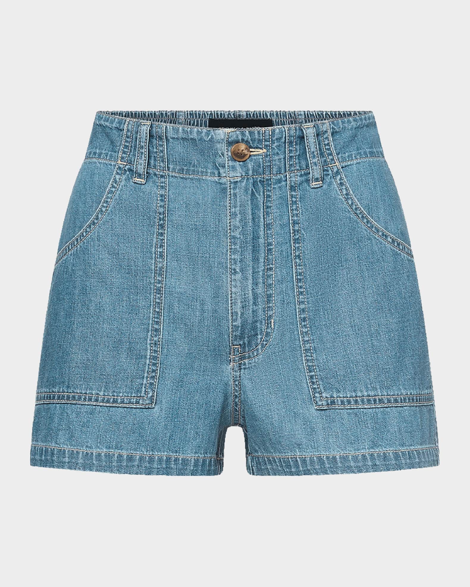 Veronica Beard Sally Cotton Denim Shorts | Neiman Marcus