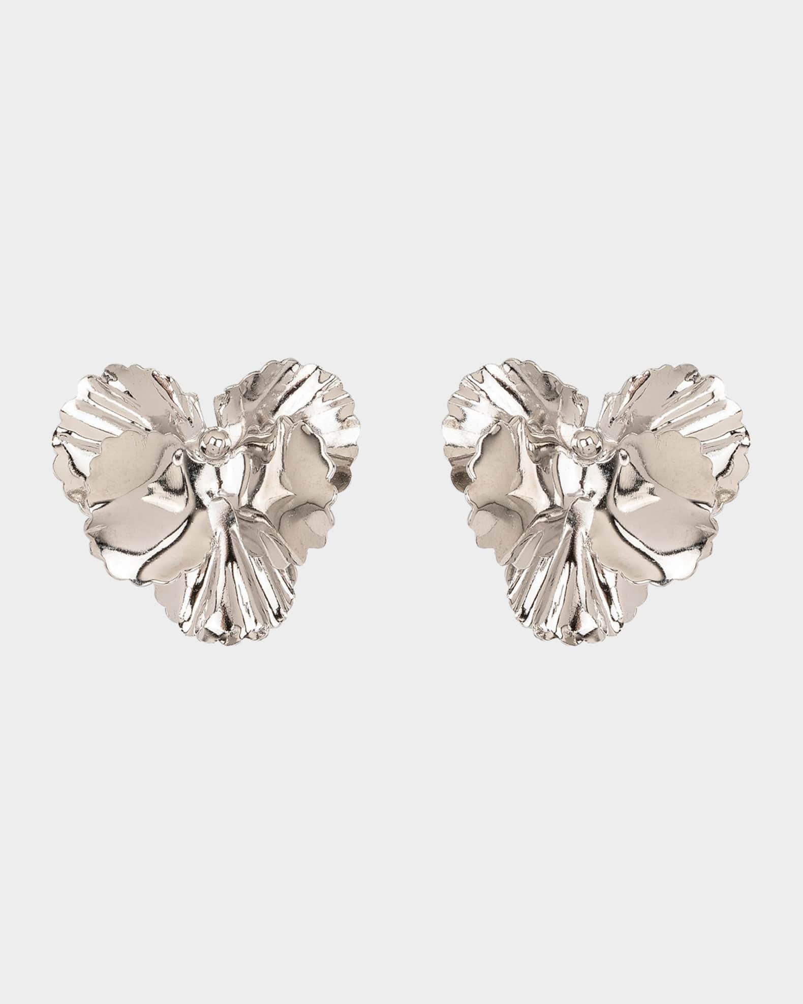 Jennifer Behr Pansy Stud Earrings, Silver | Neiman Marcus