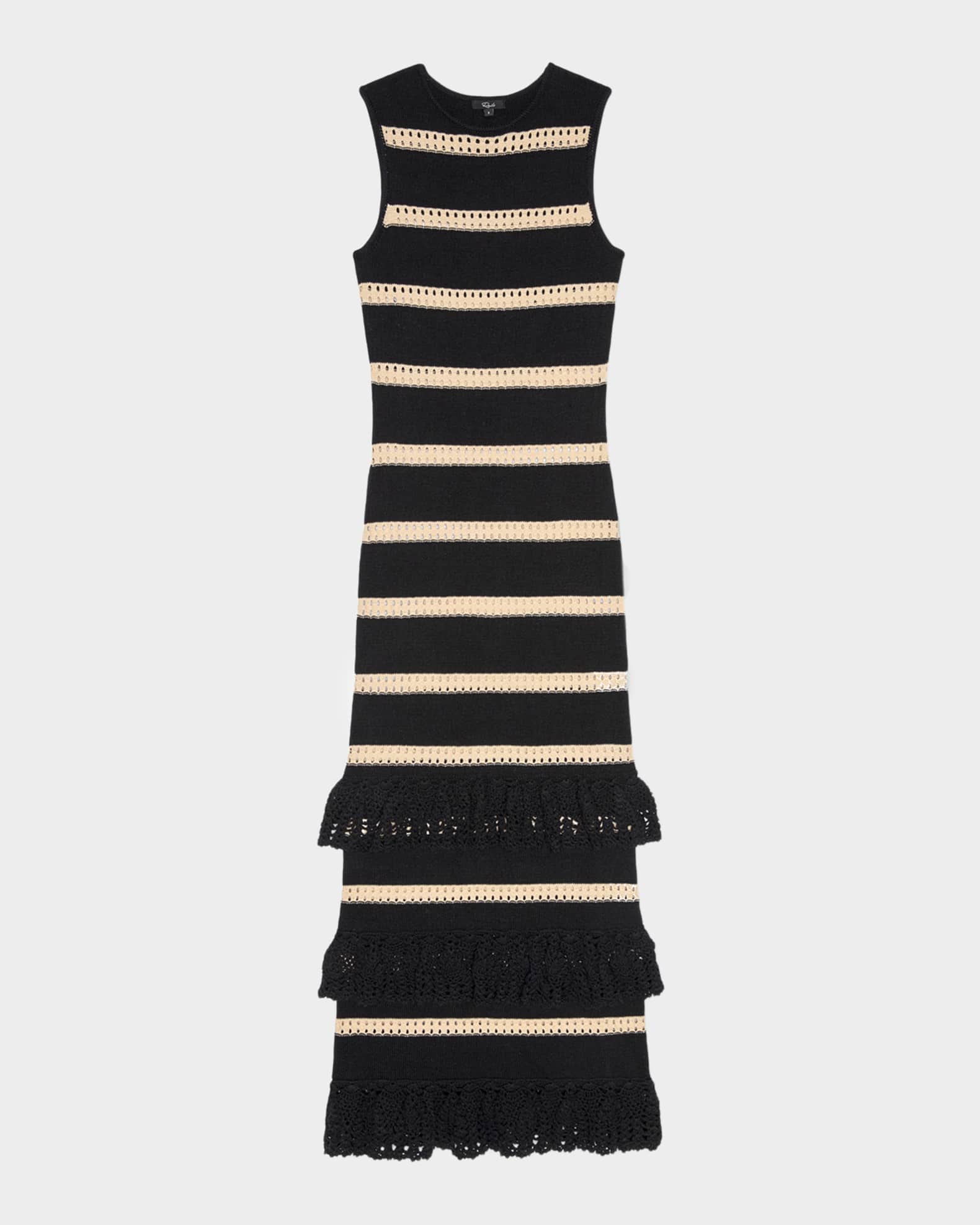 rails crochet dress Rails | Ana Dress - Black Oat Stripe | Premium Cotton | Size M