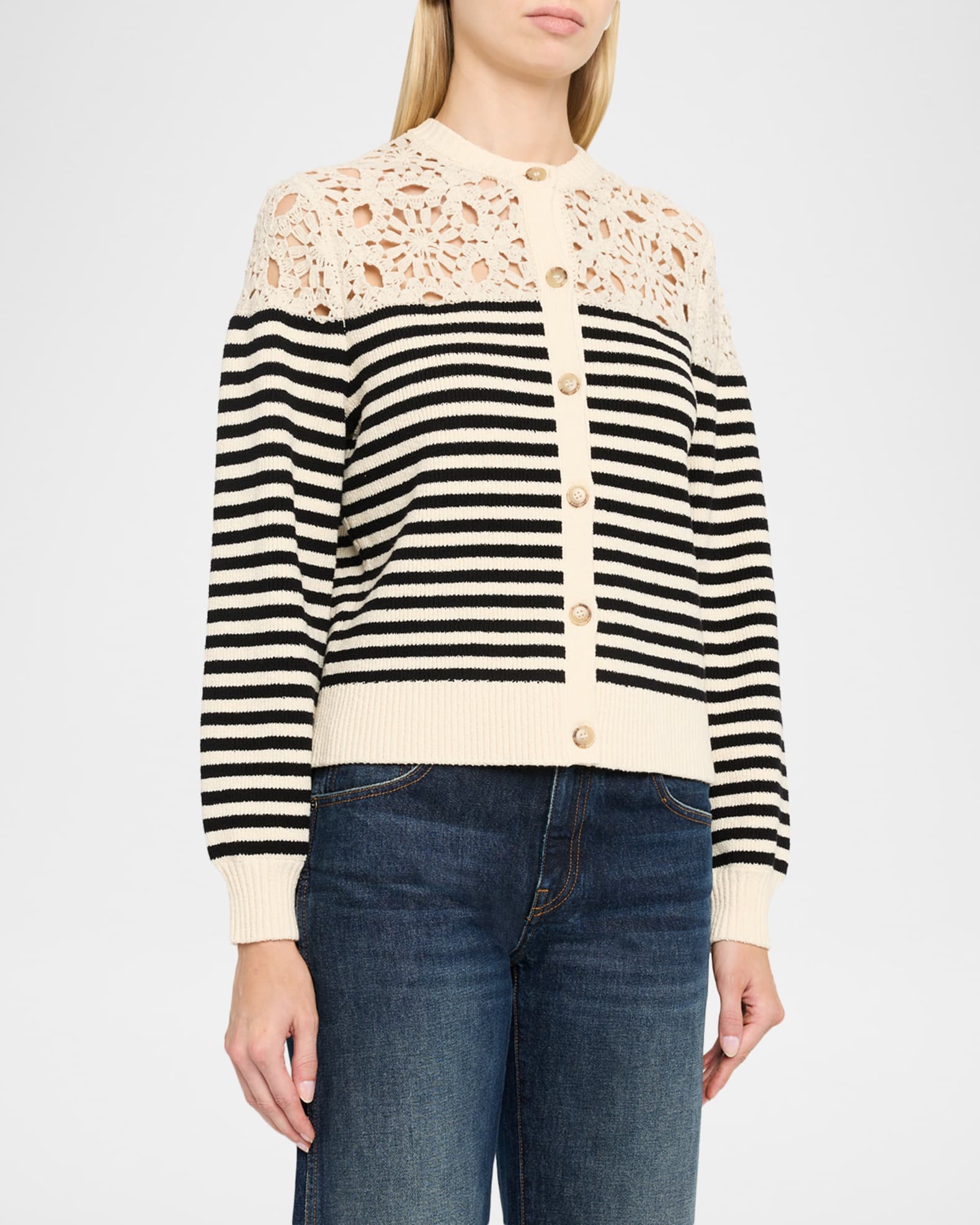 FRAME The Coastal Stripe Cardigan | Neiman Marcus