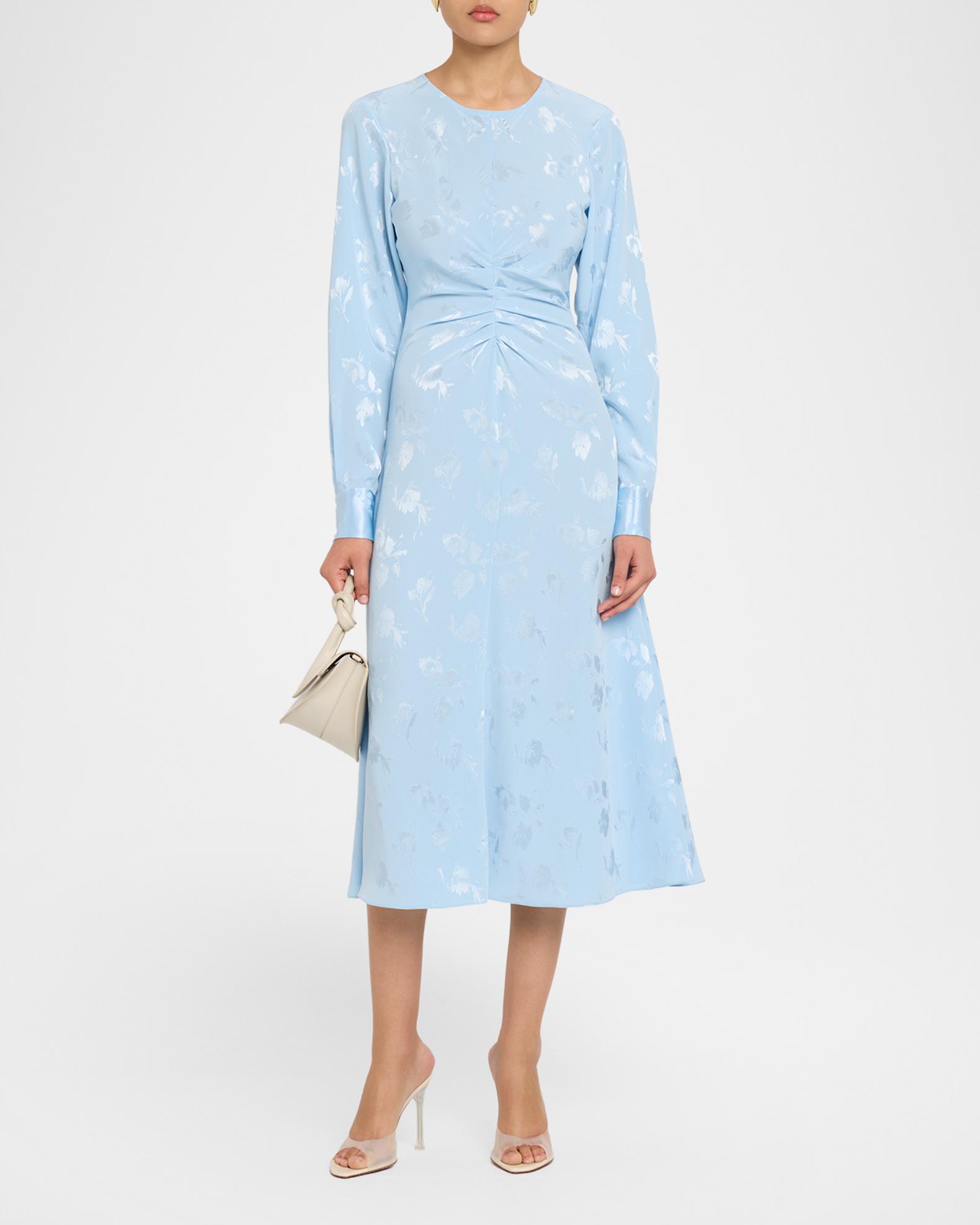 prabal gurung blue dress Prabal Gurung | Blue Crush  Holi Powder Blue Silk Chiffon Hand Pleated  Plisse Sculpted Tank and Hand Draped Denim Wool Sari Pant from the Spring  Summer