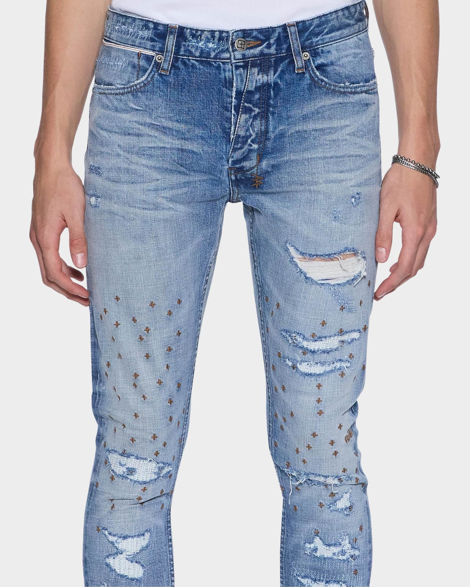 Ksubi Men's D-Van Winkle Distressed Skinny Jeans | Neiman Marcus
