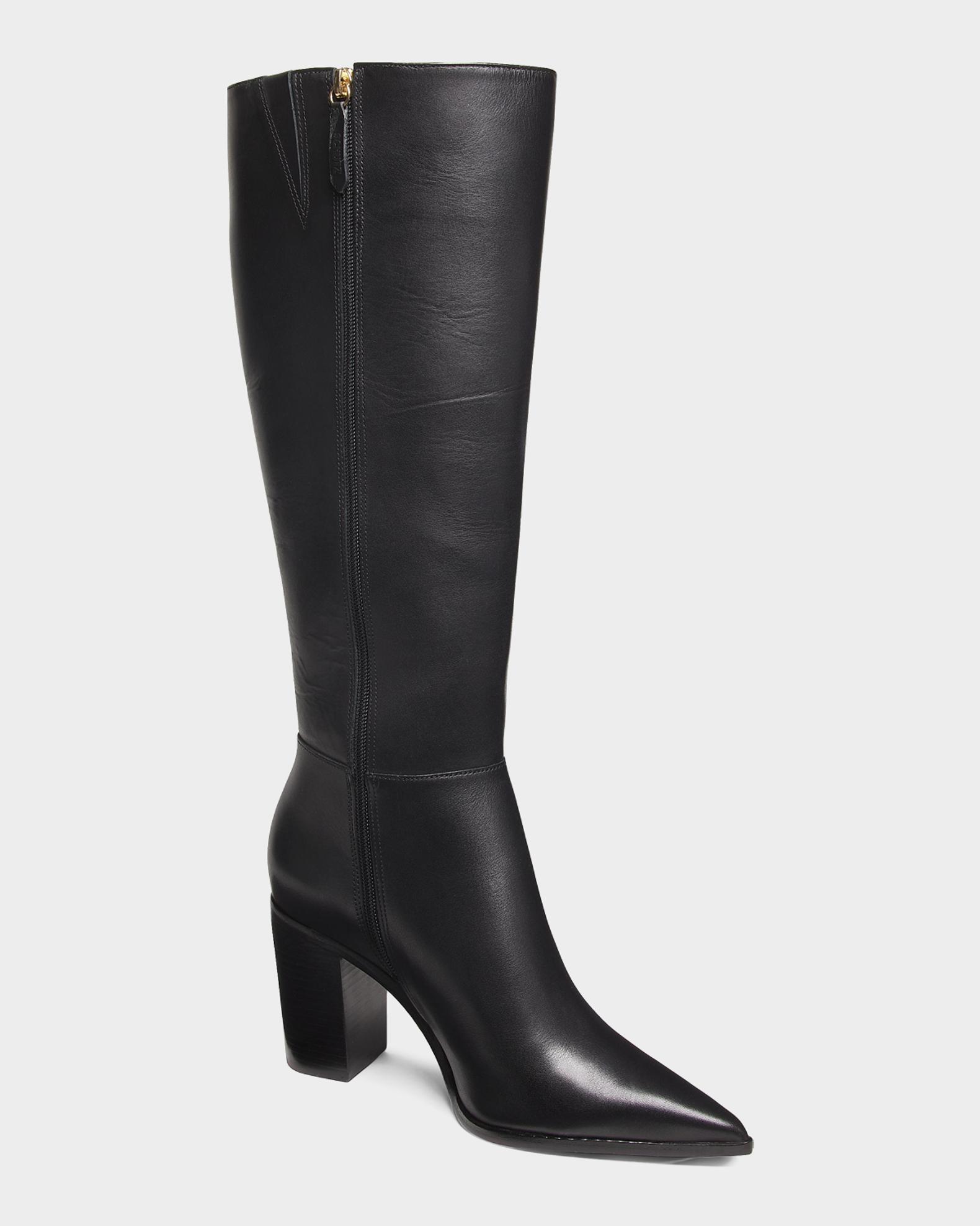 Schutz Mikki Up Leather Block-Heel Knee-High Boots | Neiman Marcus