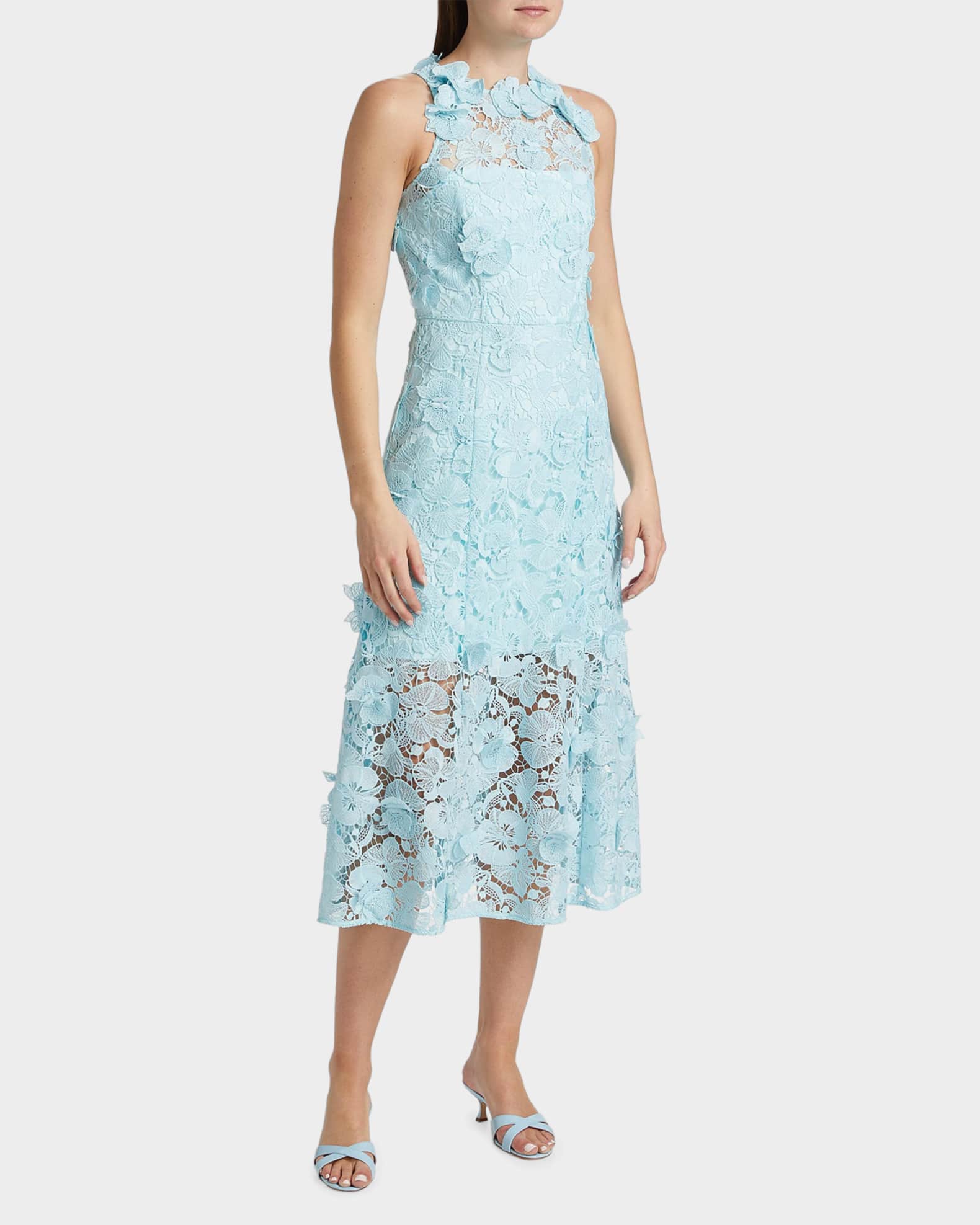 Cynthia Rowley Samara Lace Midi Dress | Neiman Marcus