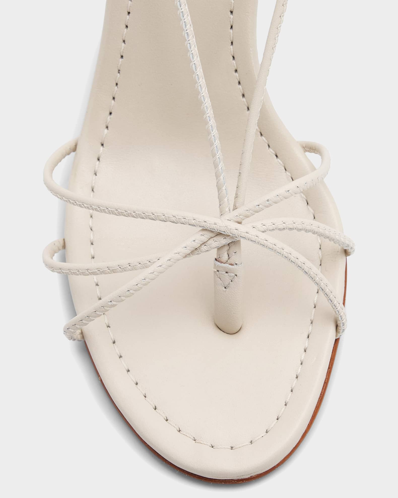 Schutz 100mm Demetria Leather Ankle-Tie Sandals | Neiman Marcus
