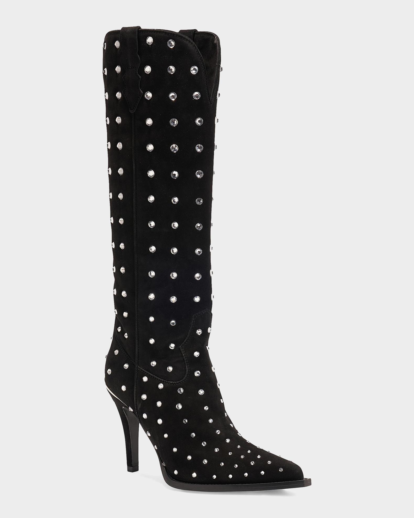 Partlow Dublin 95MM Embellished Suede Knee-High Boots | Neiman Marcus