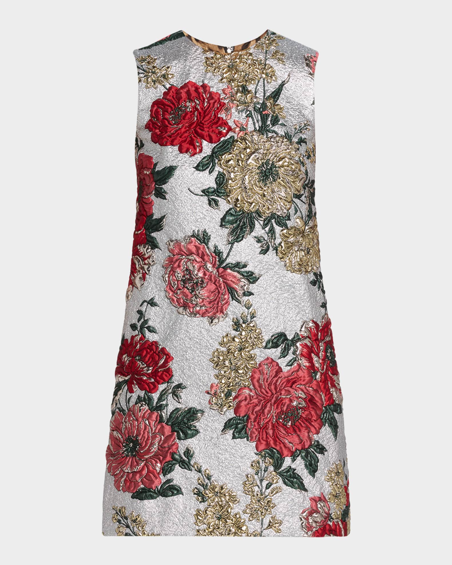 Dolce&Gabbana Floral Matelassé Jacquard Minidress | Neiman Marcus