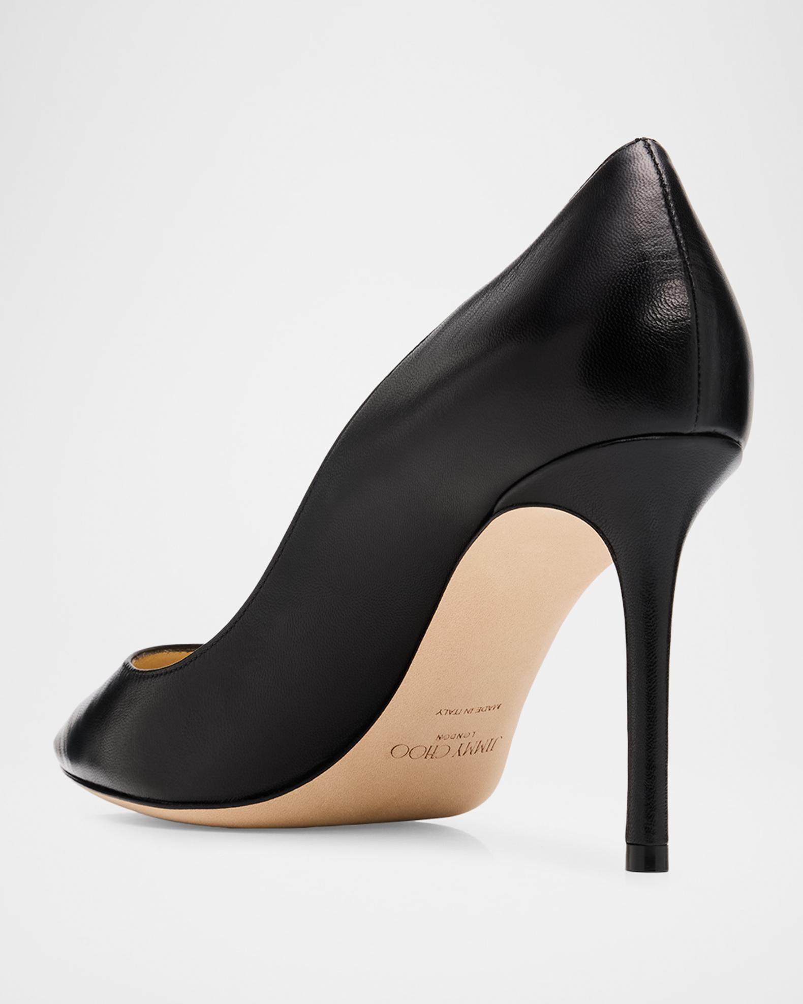 Jimmy Choo 105mm Romy Leather Pointed-Toe Pumps | Neiman Marcus display picture 1