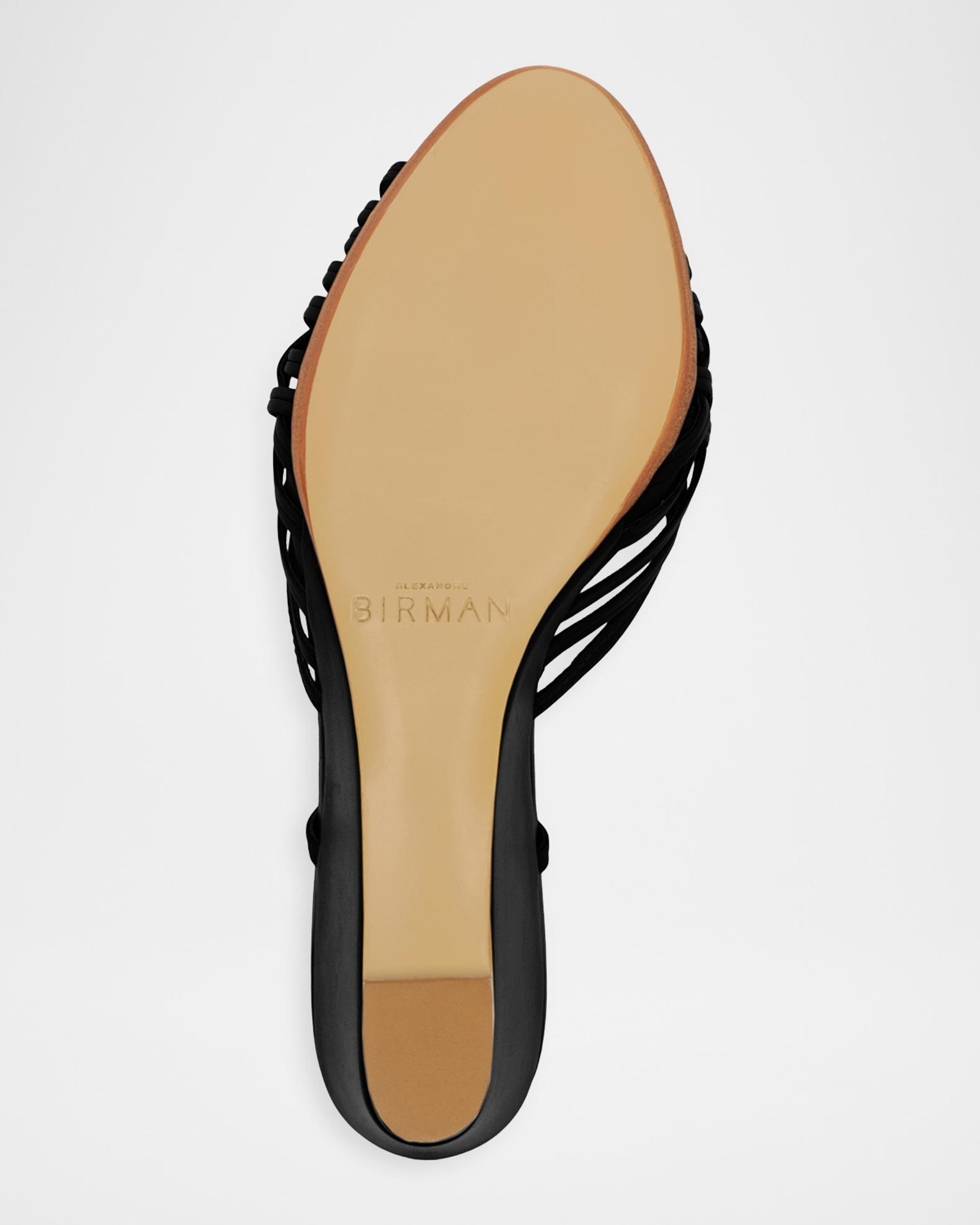 Alexandre Birman 75mm Lilian Leather Wedge Mules | Neiman Marcus
