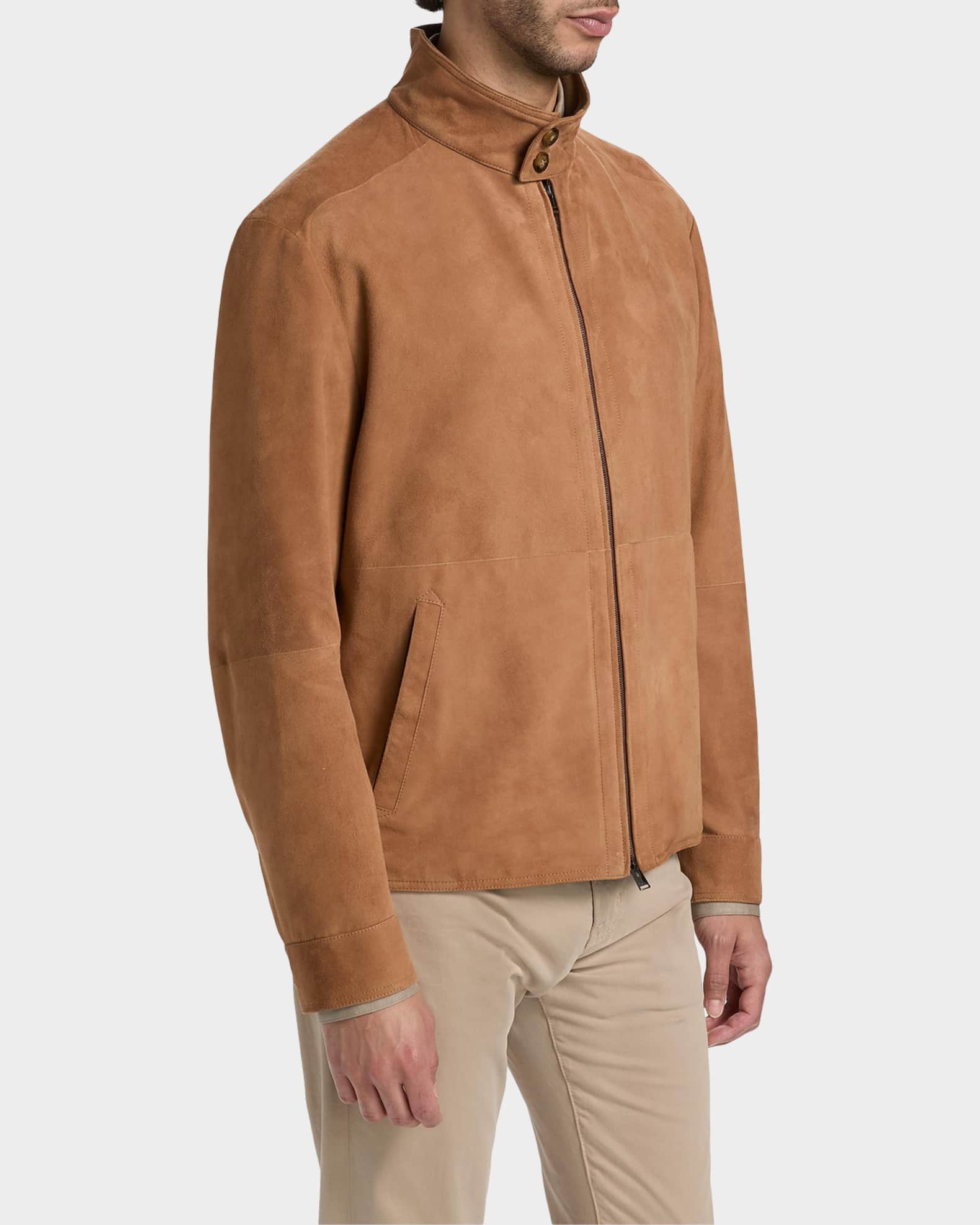 tobacco suede bomber jacket Sorine Faux the jacket brings refined warmth to your cool Paige Mackay Suede Leather Bomber
