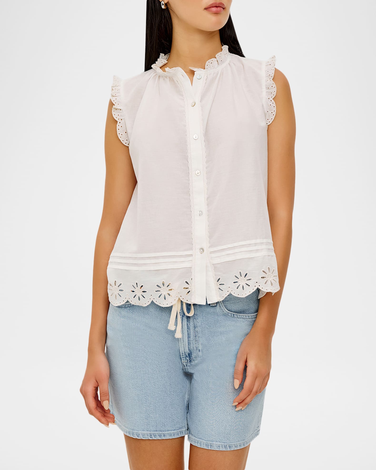 Rails Avery Ruffled Eyelet Top | Neiman Marcus