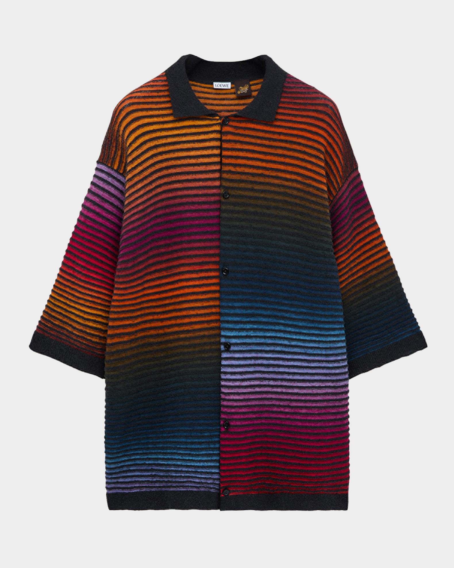 LOEWE 21SS Paula's Ibiza リネンジャガードニットセーター LOEWE x Paula's Ibiza Men's Multi-Stripe Knit Shirt | Neiman Marcus