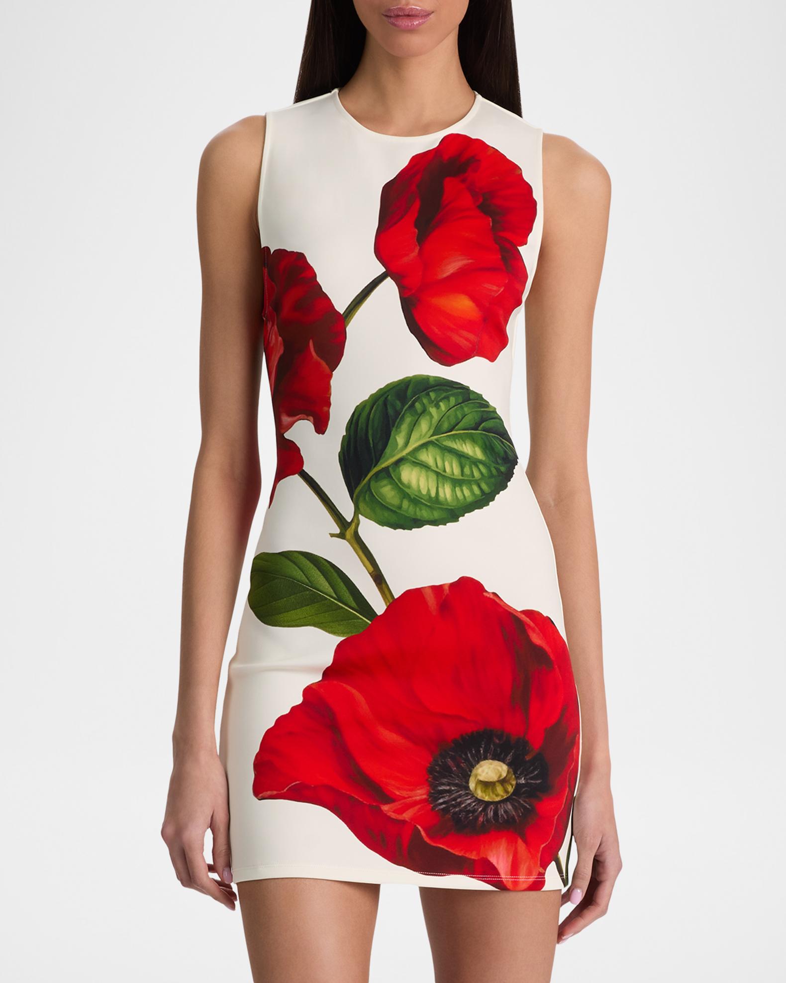 alice and olivia mini dress VELIA MINI DRESS in OFF WHITE MULTI