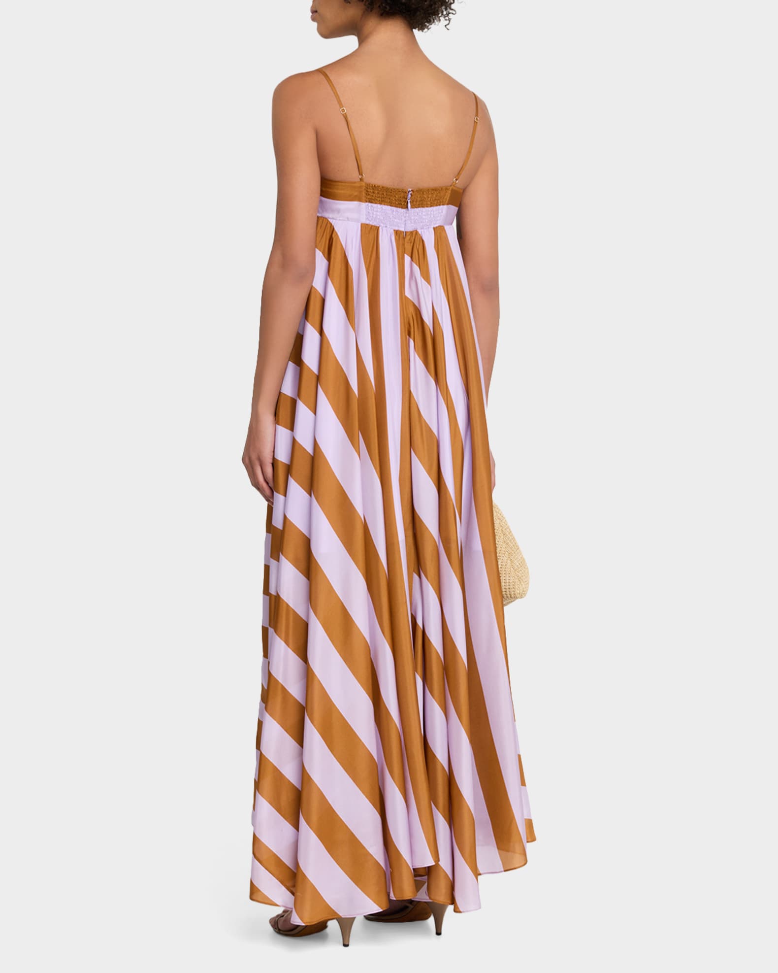 Zimmermann Women's Indra Stripe Silk Maxi Dress - White - Maxi Dresses