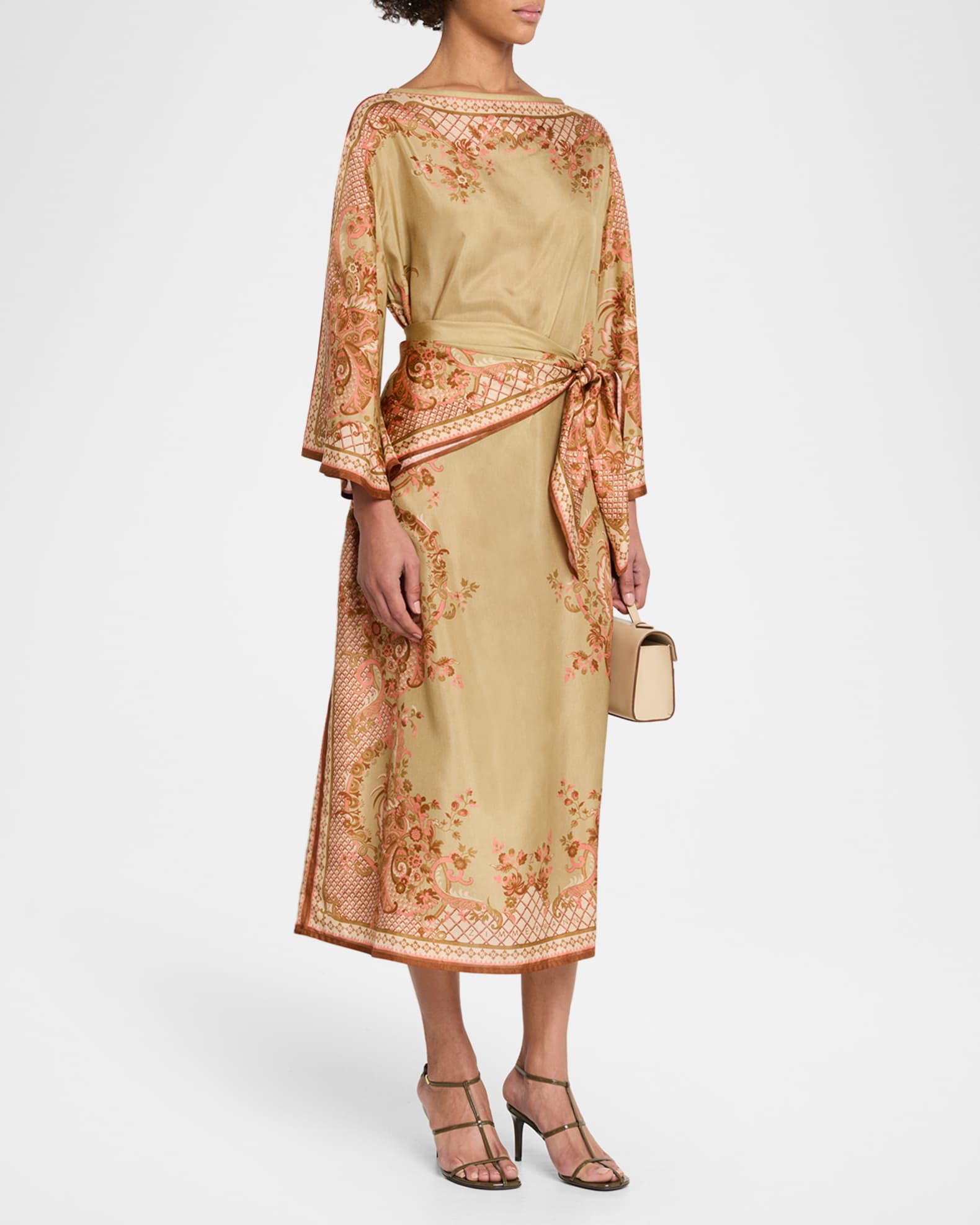 zimmermann golden pleated slip midi-dress Awaken Metallic Gold Ruffled Knit Midi Dress main image 0