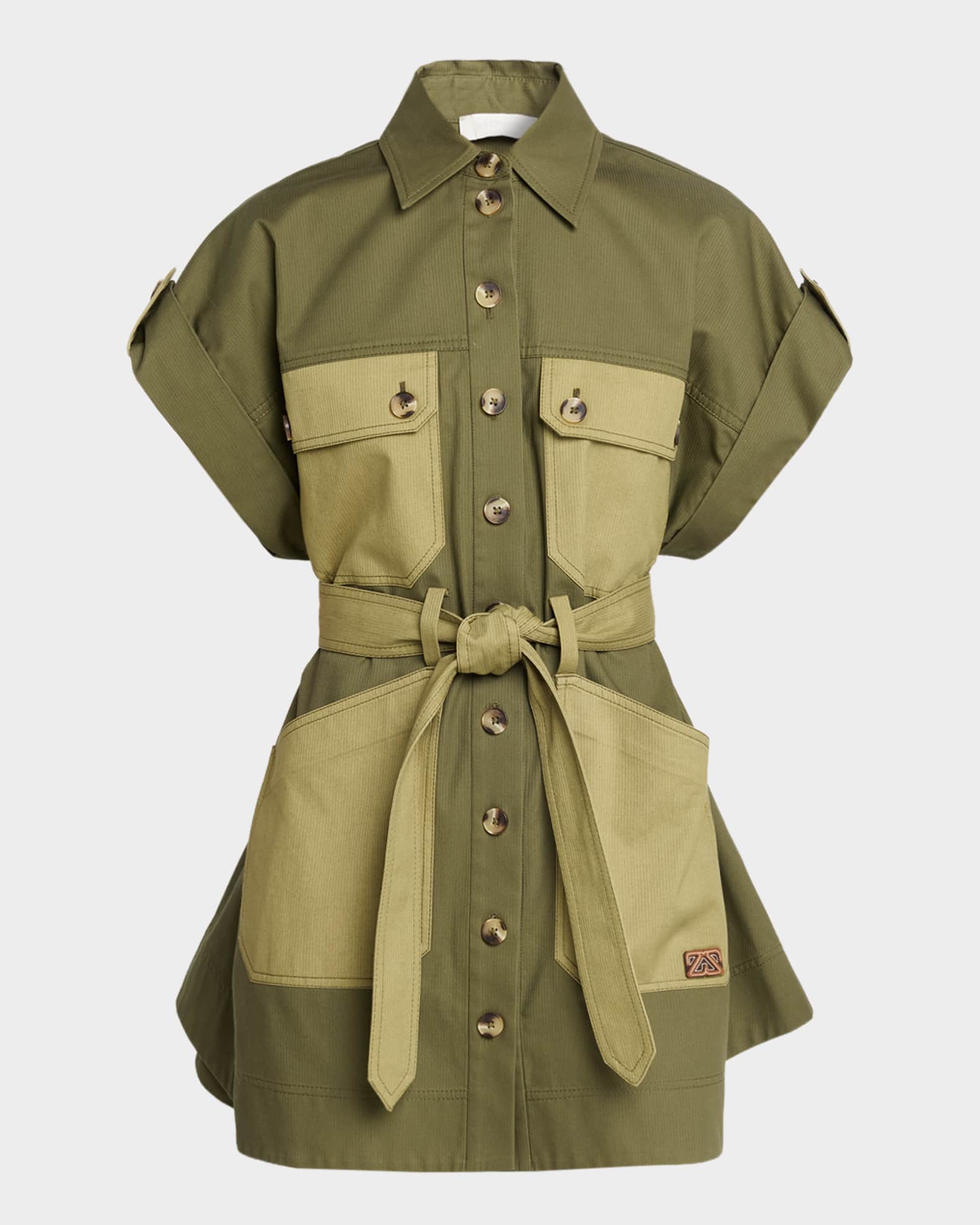 Zimmermann Solstice Belted Mini Dress | Neiman Marcus