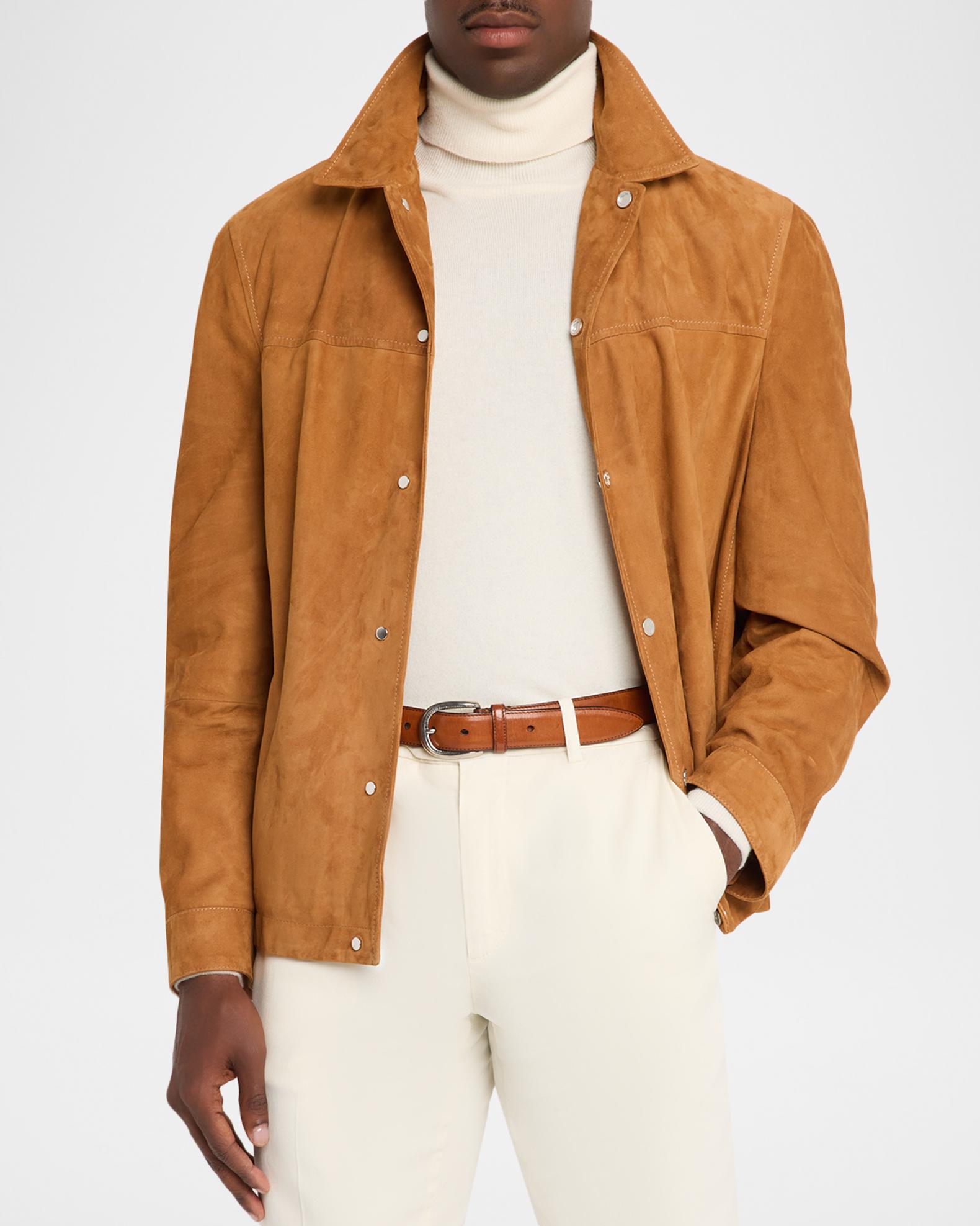 Brunello Cucinelli Men's Lightweight Suede Jacket | Neiman Marcus