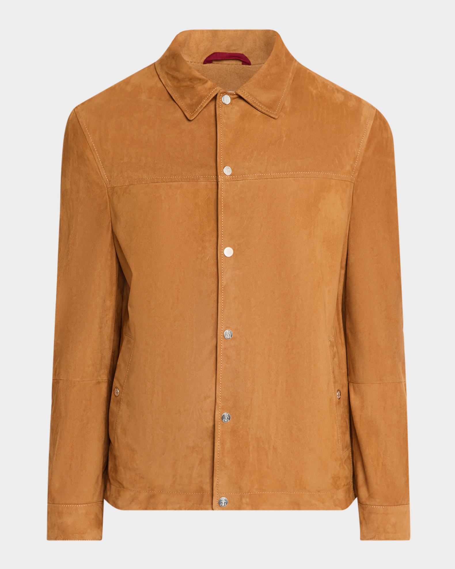 Brunello Cucinelli Men's Lightweight Suede Jacket | Neiman Marcus