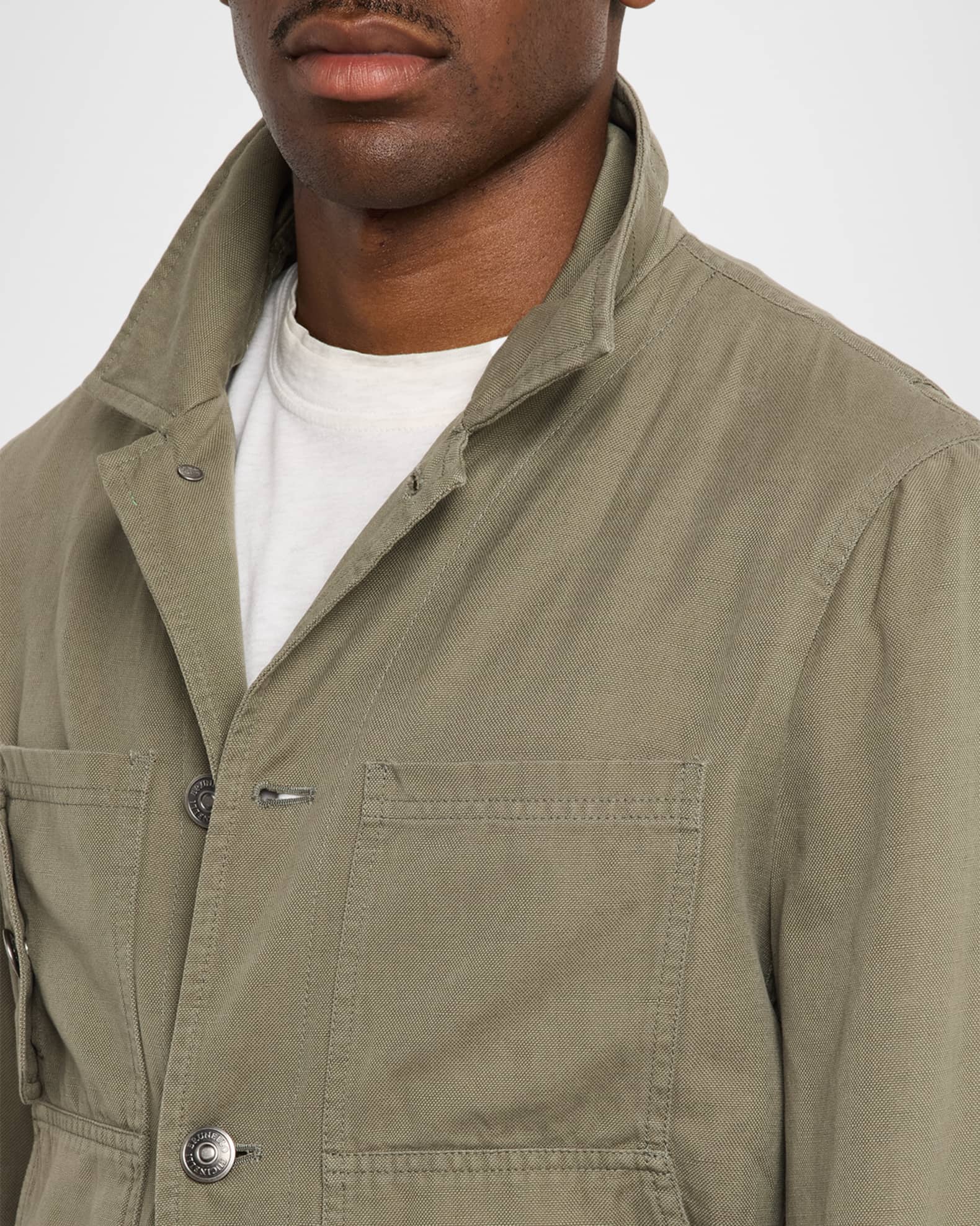 Brunello Cucinelli Men's Military Chore Canvas Jacket | Neiman Marcus