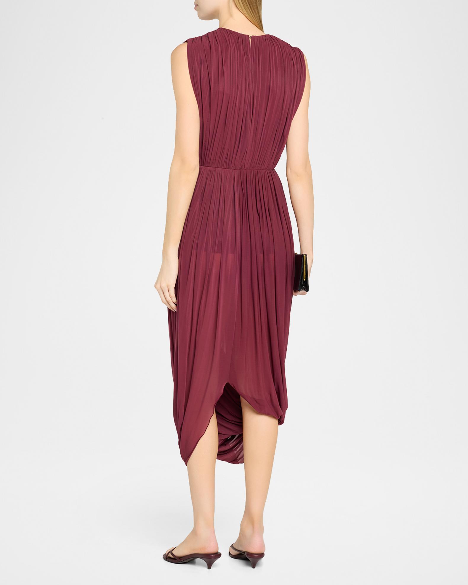 crepe jersey sleeveless dress FForme Leonora Draped Midi Dress, Deep Borde, Women's, 46 Cocktail Dress