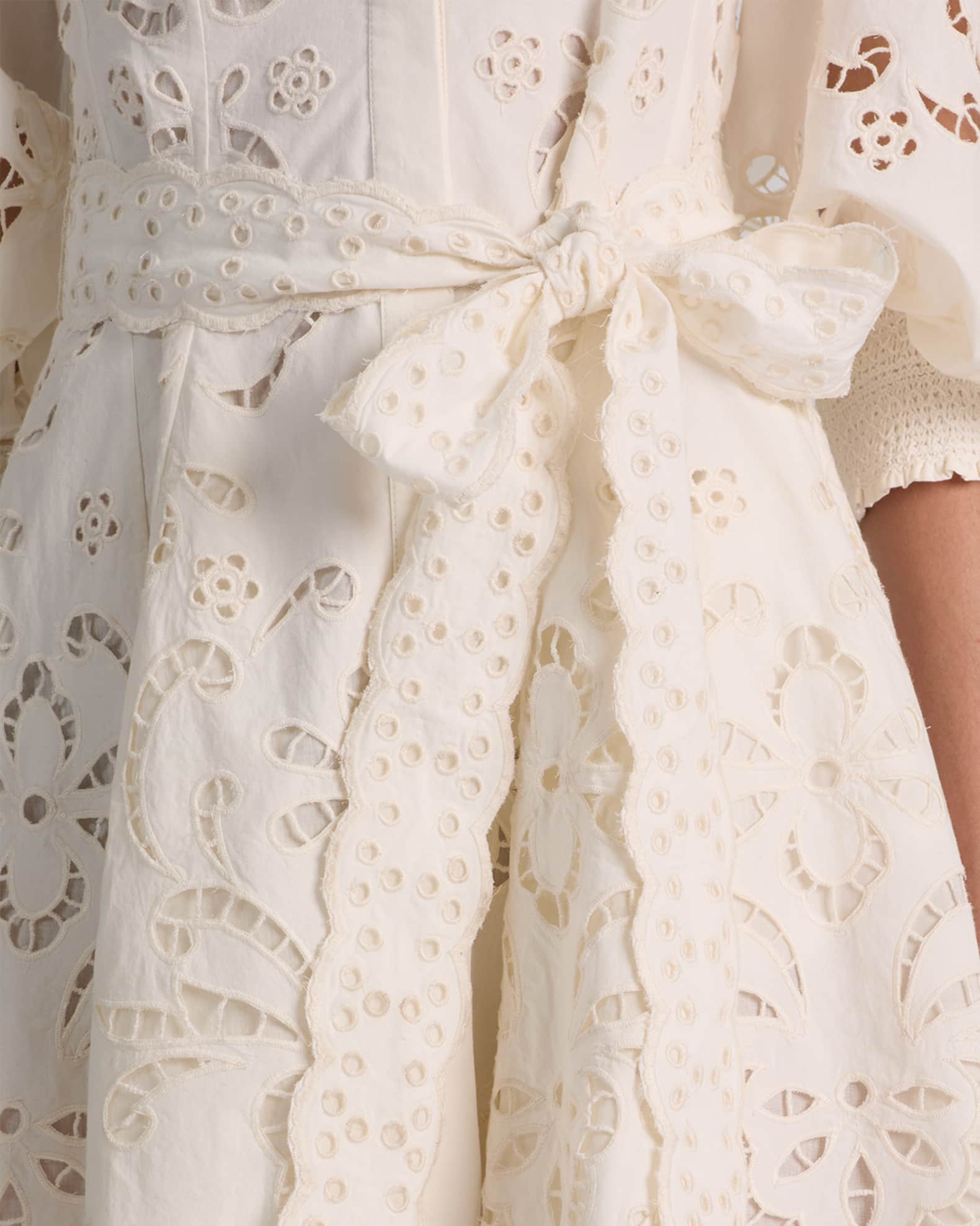 定価10万新品alice＋olivia刺繍×シルクオーガンジー シャツワンピース ALICE + OLIVIA Lucy Embroidered Mini Shirtdress | Neiman Marcus