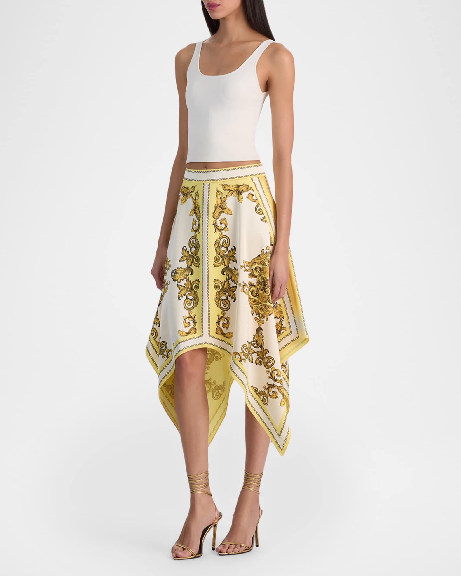 ALICE + OLIVIA Davina Handkerchief Midi Skirt | Neiman Marcus