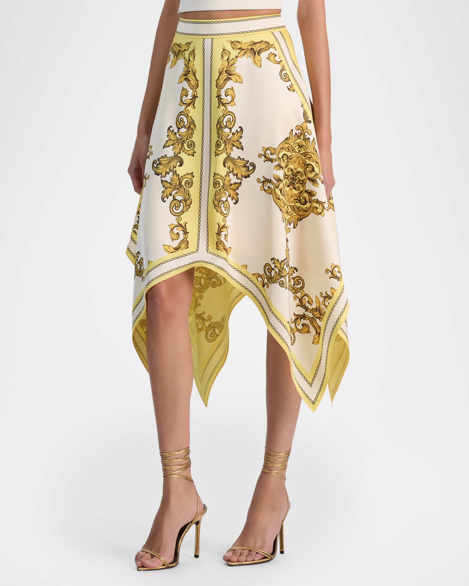 ALICE + OLIVIA Davina Handkerchief Midi Skirt | Neiman Marcus