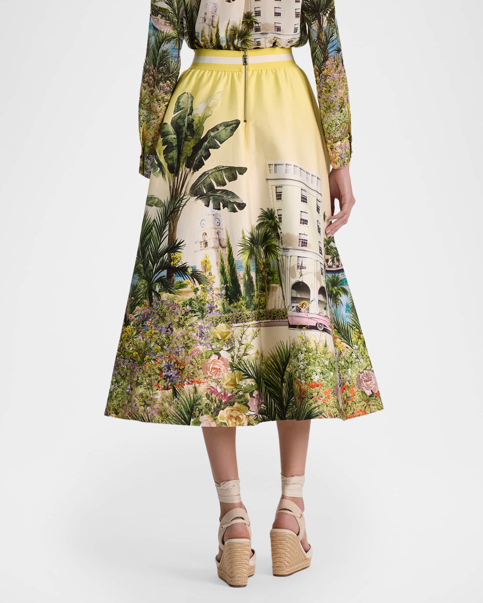 ALICE + OLIVIA Earla Paradise Midi Skirt | Neiman Marcus