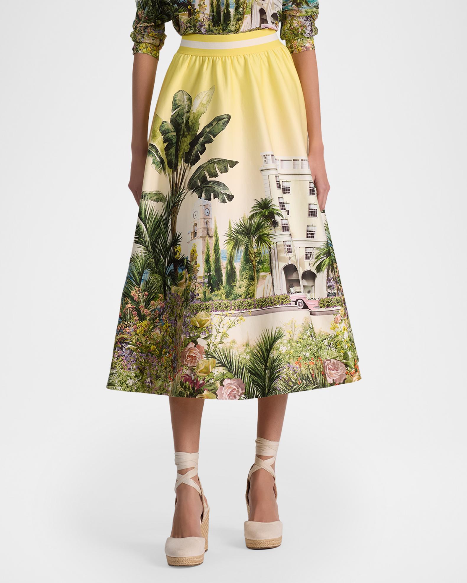 ALICE + OLIVIA Earla Paradise Midi Skirt | Neiman Marcus