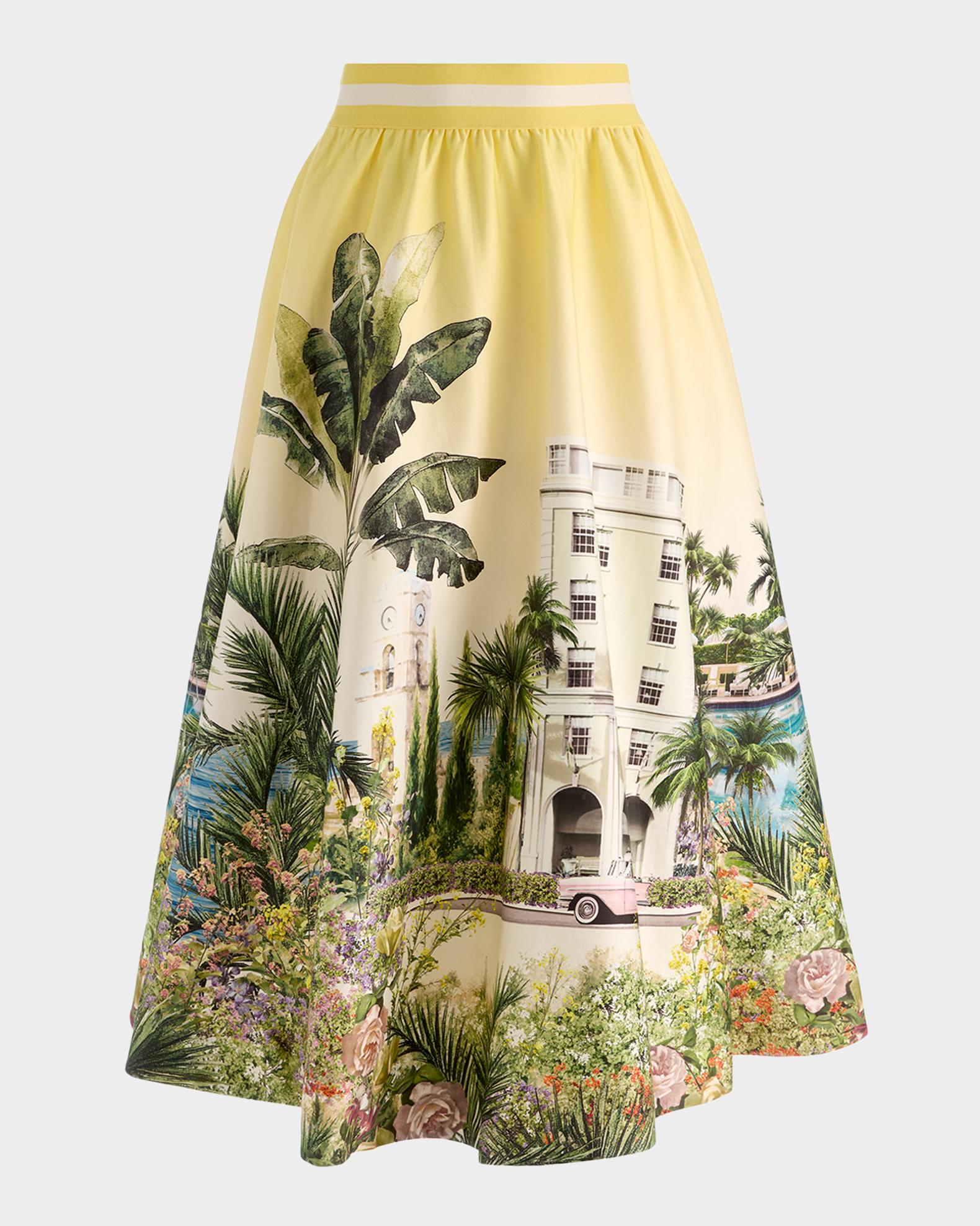 ALICE + OLIVIA Earla Paradise Midi Skirt | Neiman Marcus