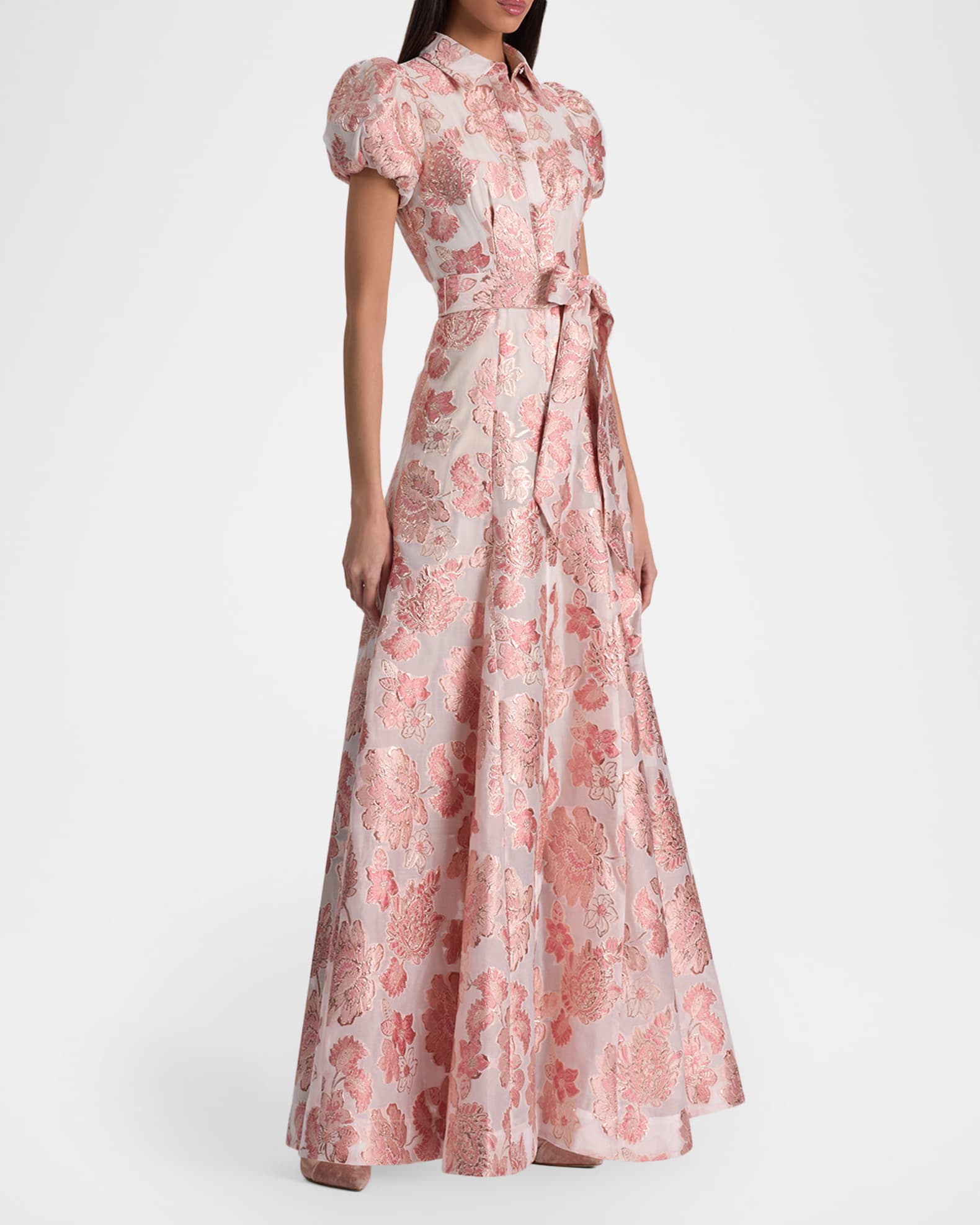 slim fit dress slacks 'Seren' Pistachio Floral Lace Back Maxi Dress main image 0