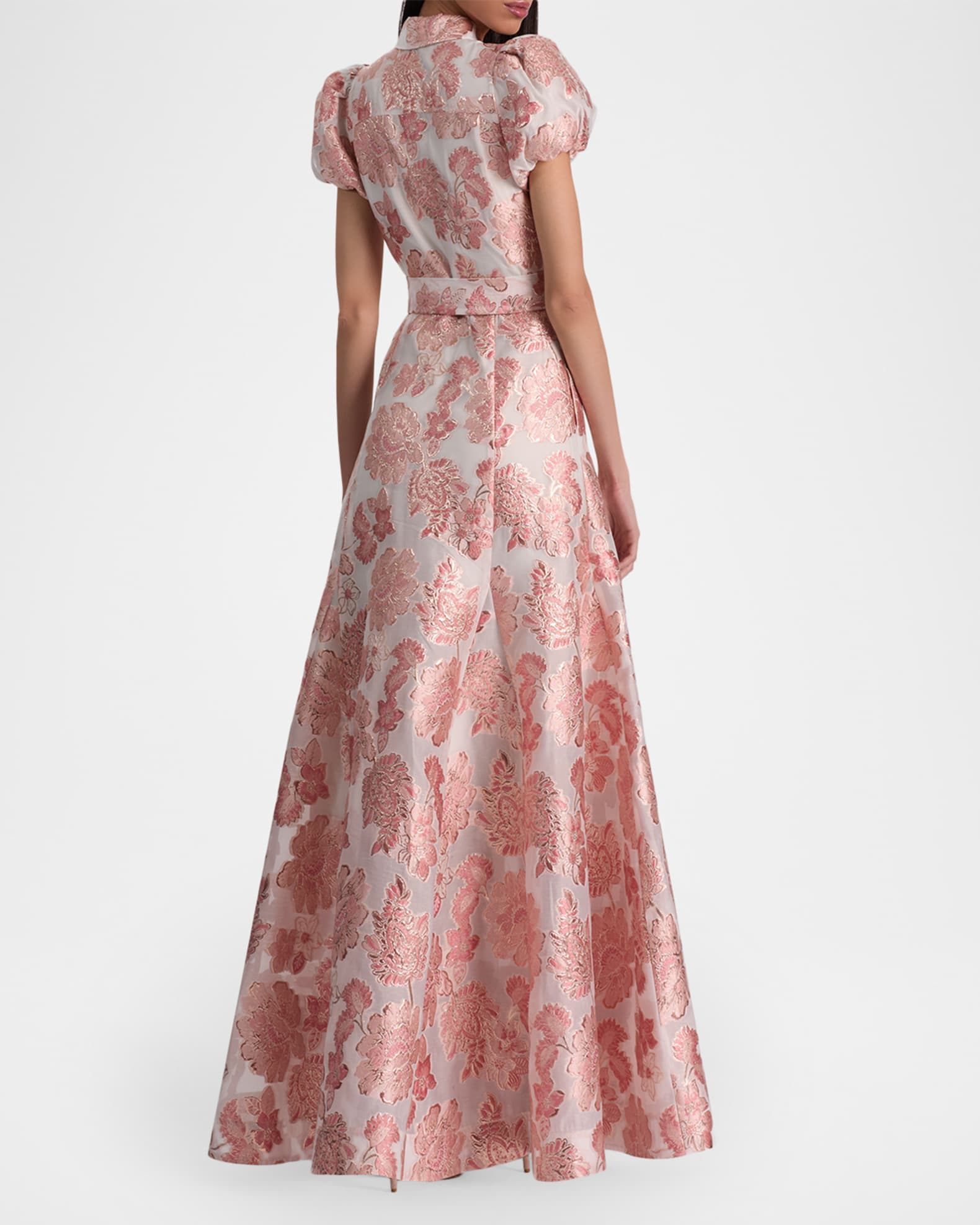ALICE + OLIVIA Henrietta Metallic Floral Jacquard Maxi Dress