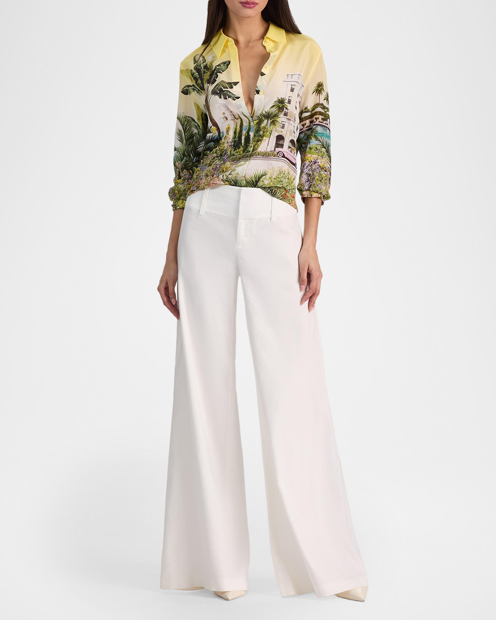 ALICE + OLIVIA Pure Paradise Willa Silk Blouse | Neiman Marcus