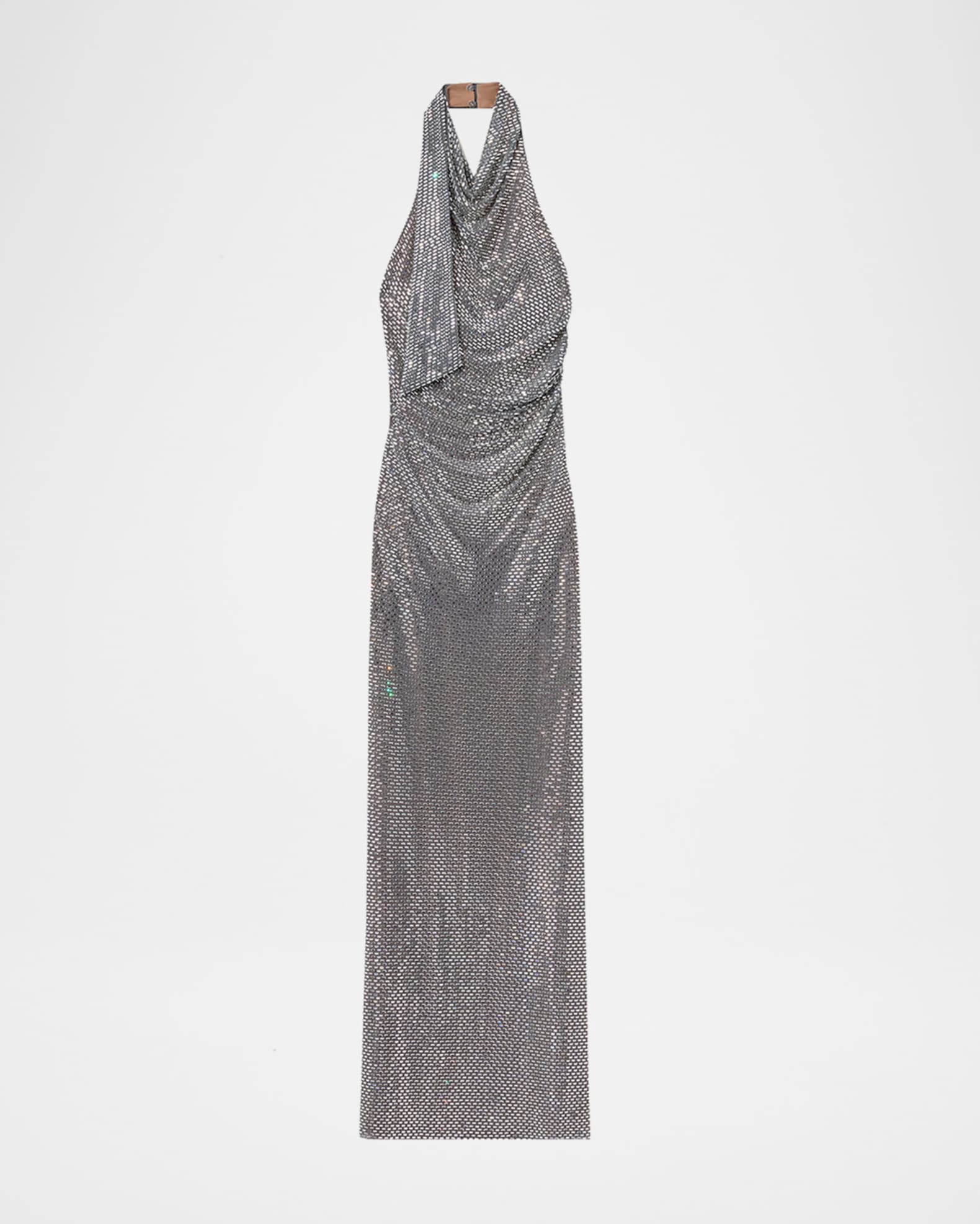 Self-Portrait Rhinestone Draped Maxi Dress | Neiman Marcus