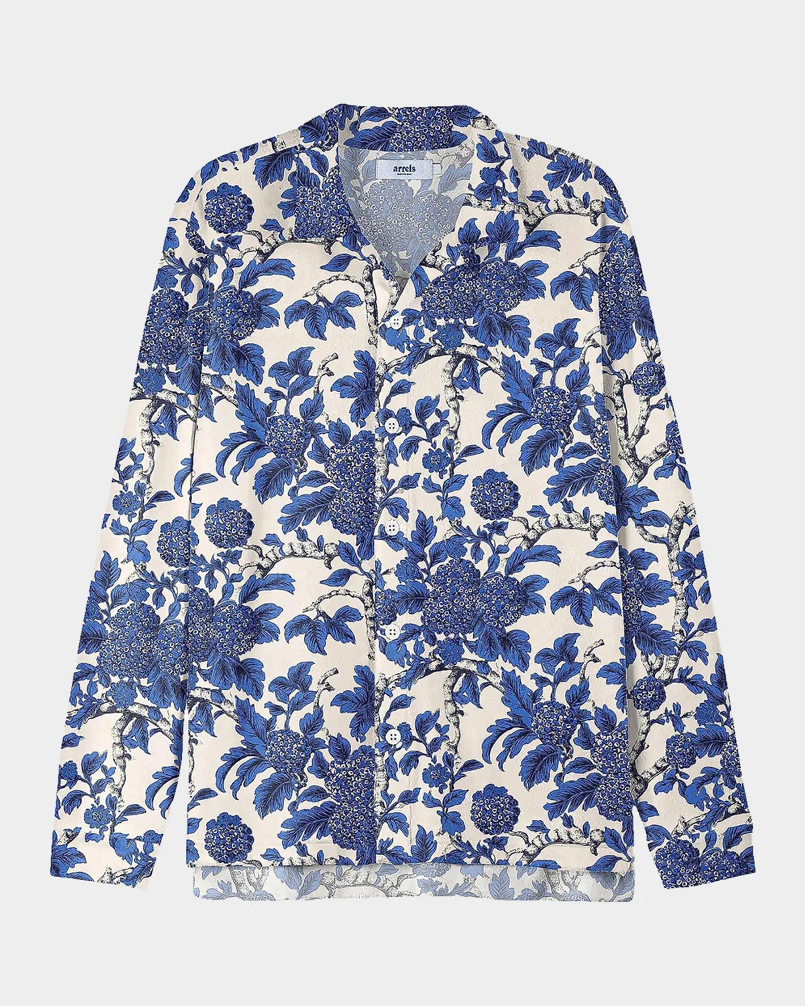 ARRELS Men's Blue Marmaris High-Low Shirt | Neiman Marcus