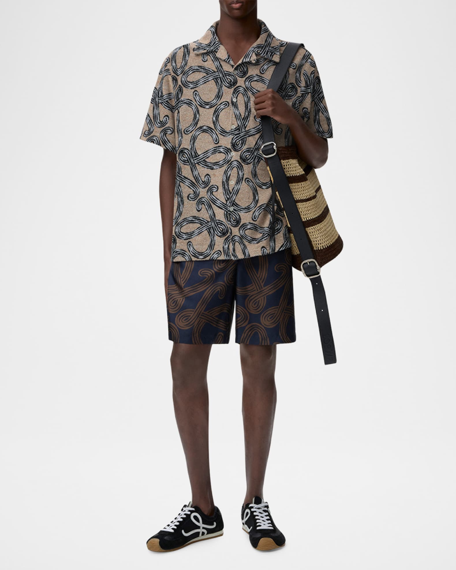 Loewe x Paula's Ibiza Men's Towel Terry Jacquard L-Script Short