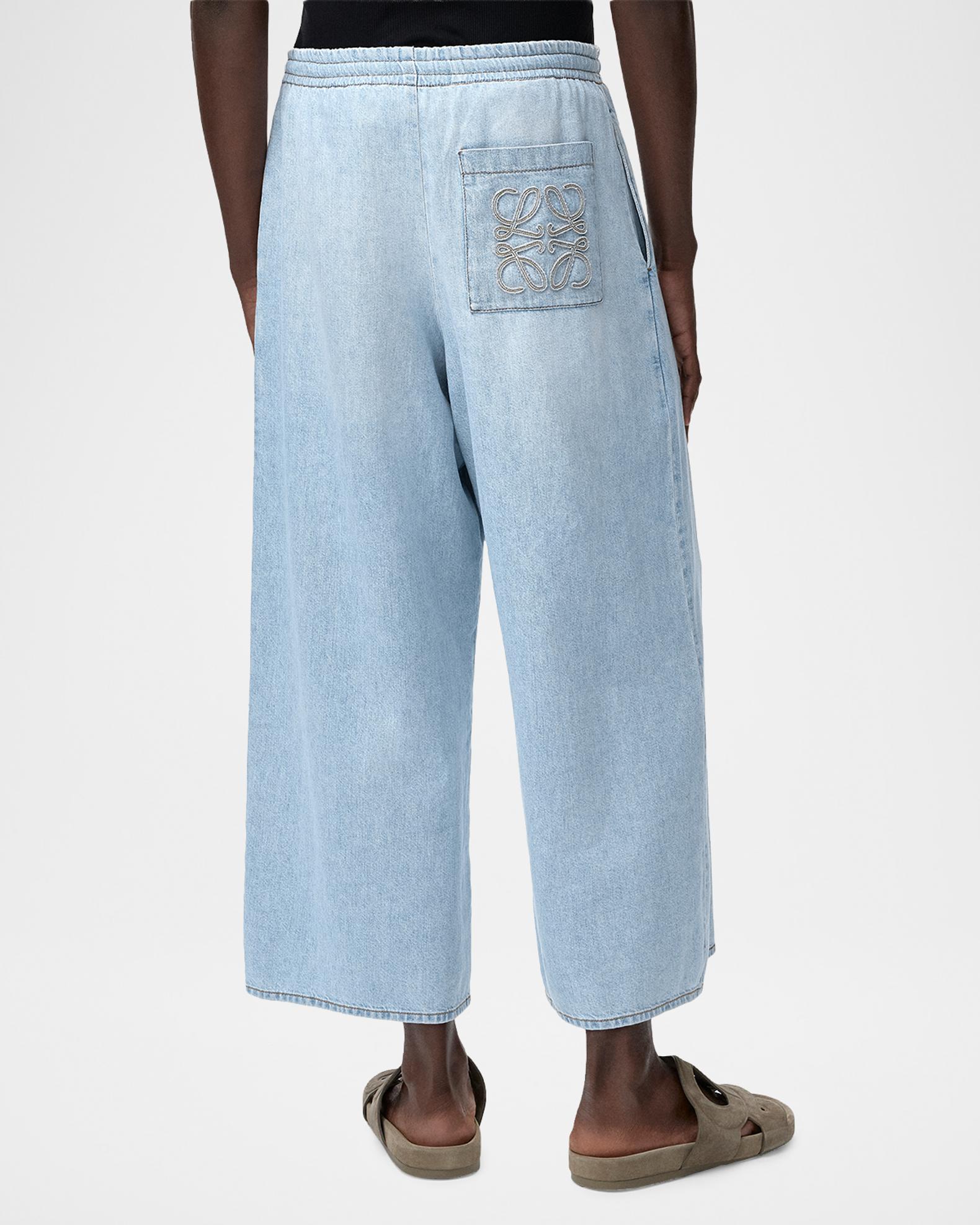 LOEWE x Paula's Ibiza Men's Denim Cropped Wide-Leg Drawstring