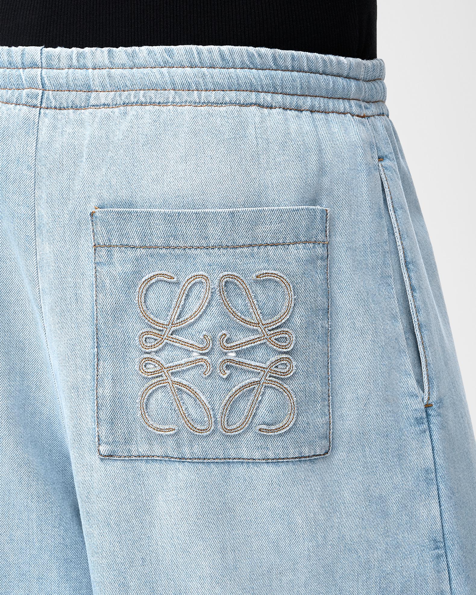 LOEWE x Paula's Ibiza Men's Denim Cropped Wide-Leg Drawstring