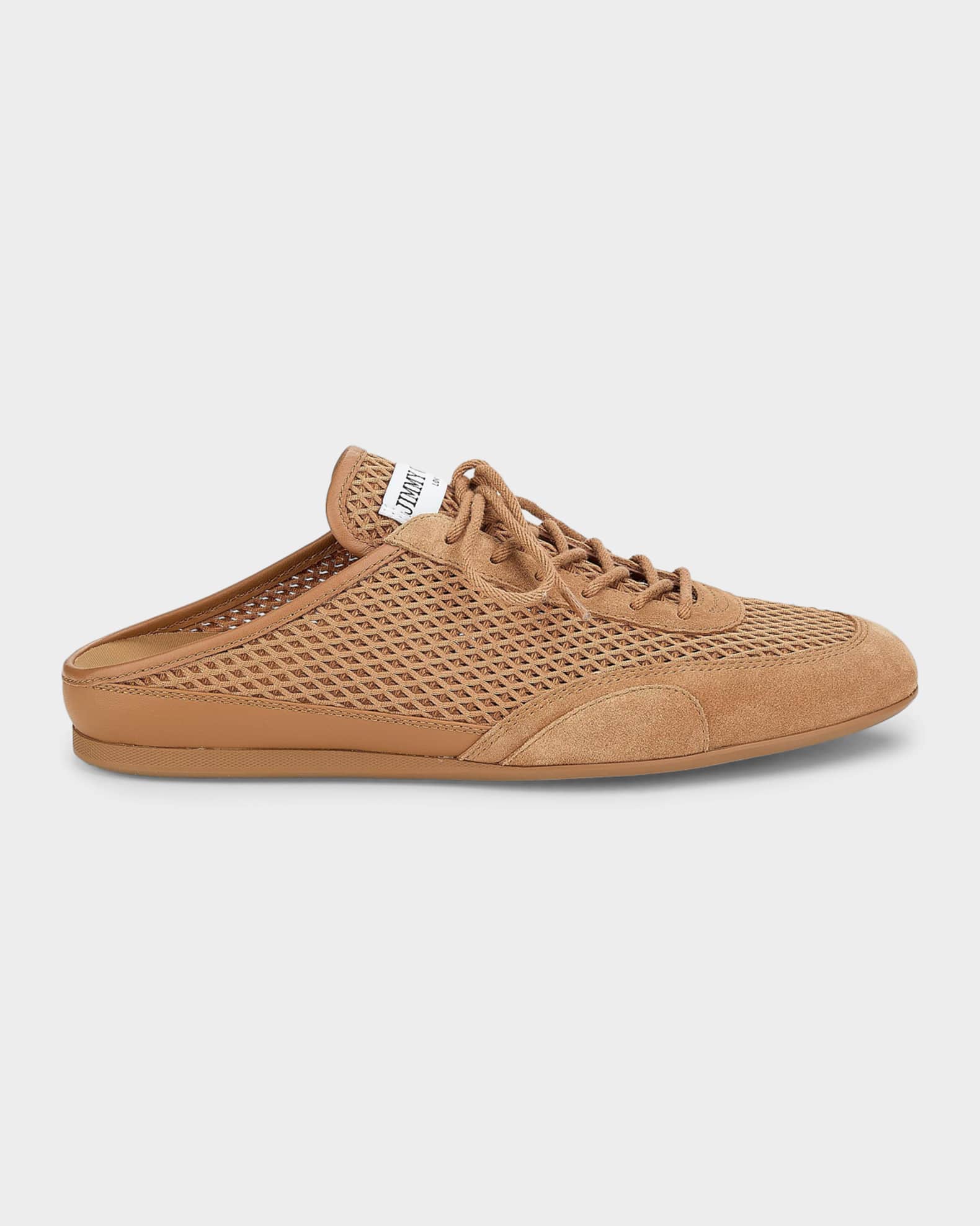 Jimmy Choo Sunny Woven Mixed Leather Sneaker Mules | Neiman Marcus