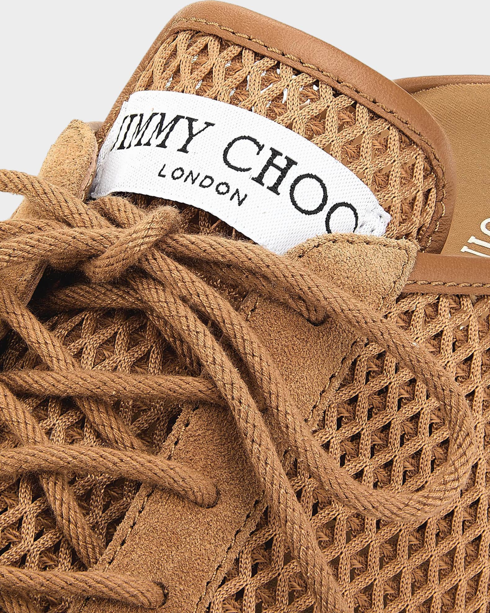 Jimmy Choo Sunny Woven Mixed Leather Sneaker Mules | Neiman Marcus
