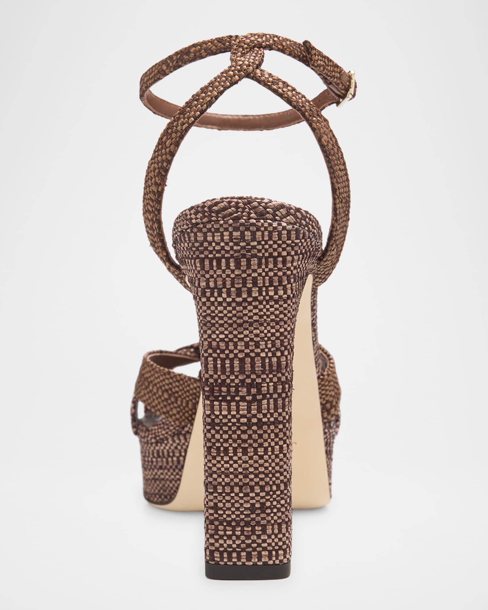 Jimmy Choo 120mm Kove Raffia Platform Sandals | Neiman Marcus