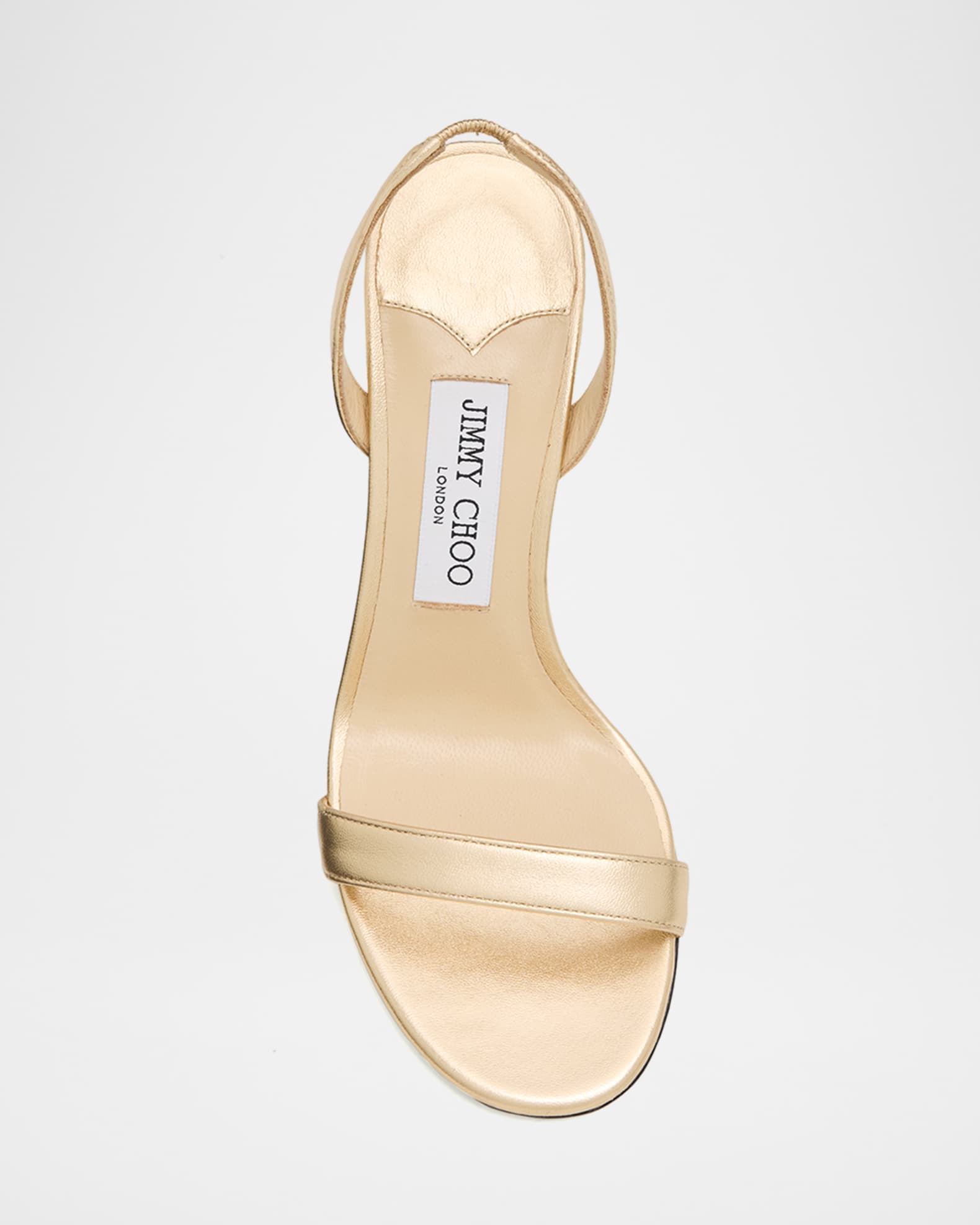 Jimmy Choo 85mm Jenn Metallic Leather Sandals | Neiman Marcus