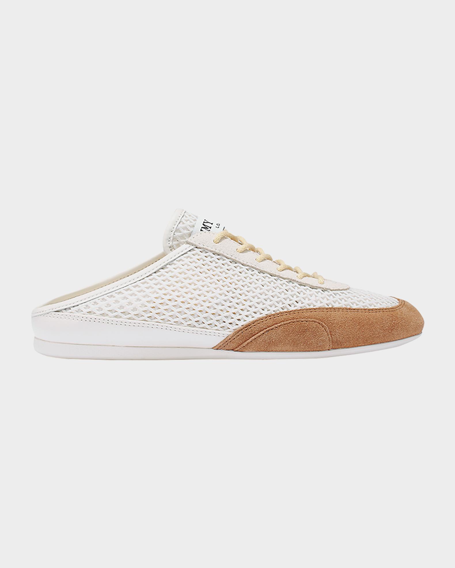 Jimmy Choo Sunny Woven Mixed Leather Sneaker Mules | Neiman Marcus