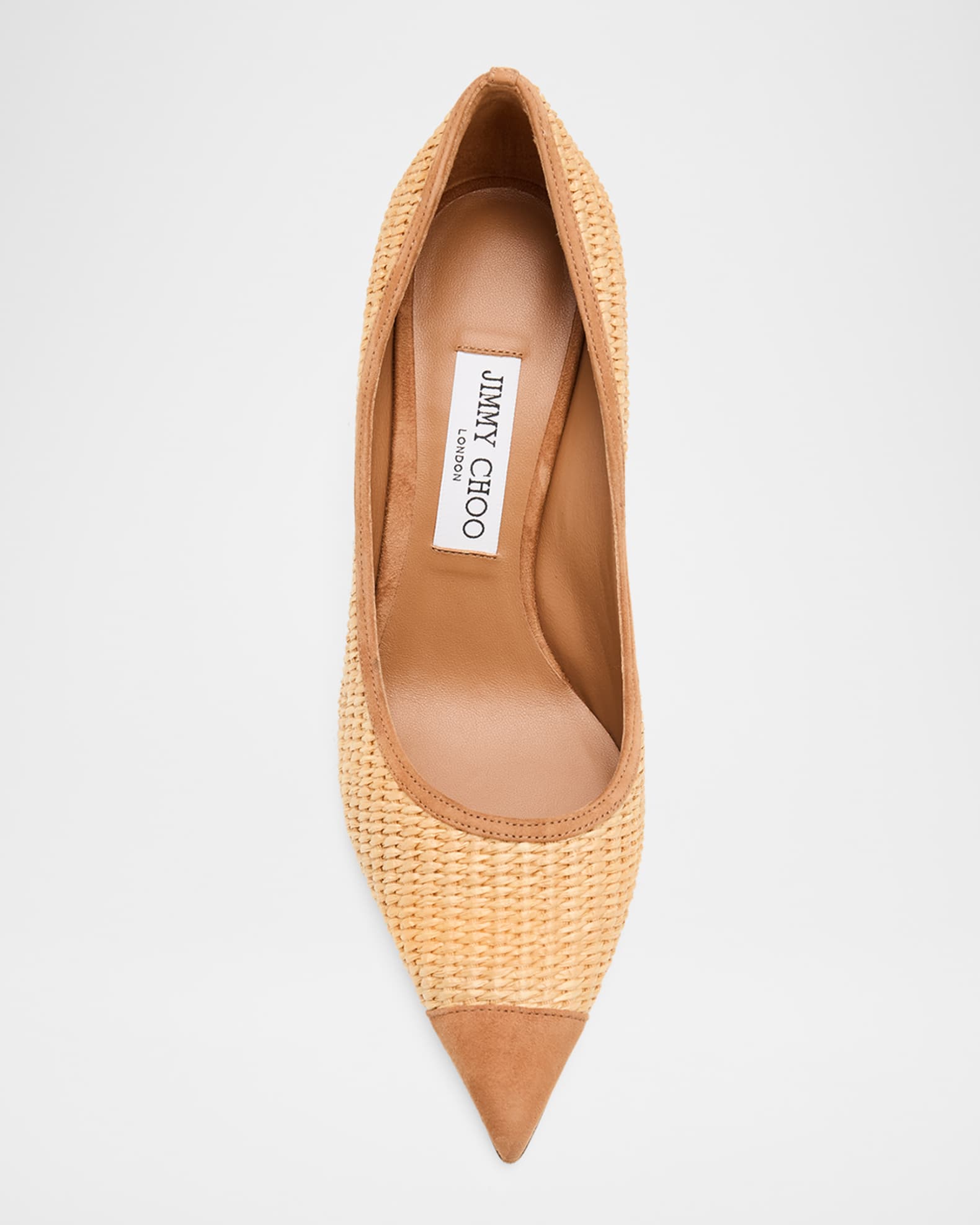 Jimmy Choo 85mm Love Raffia and Suede Pumps | Neiman Marcus
