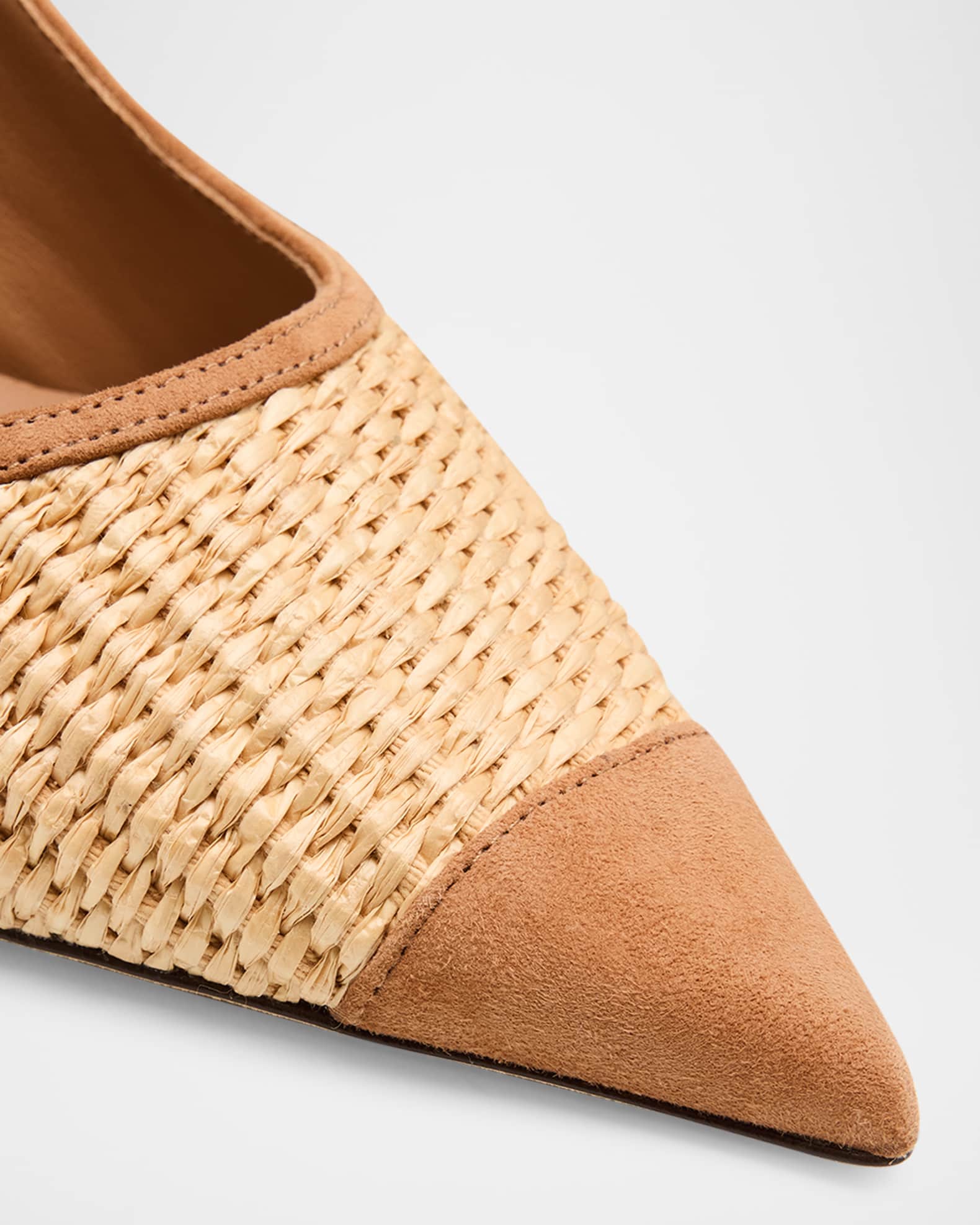 Jimmy Choo 85mm Love Raffia and Suede Pumps | Neiman Marcus