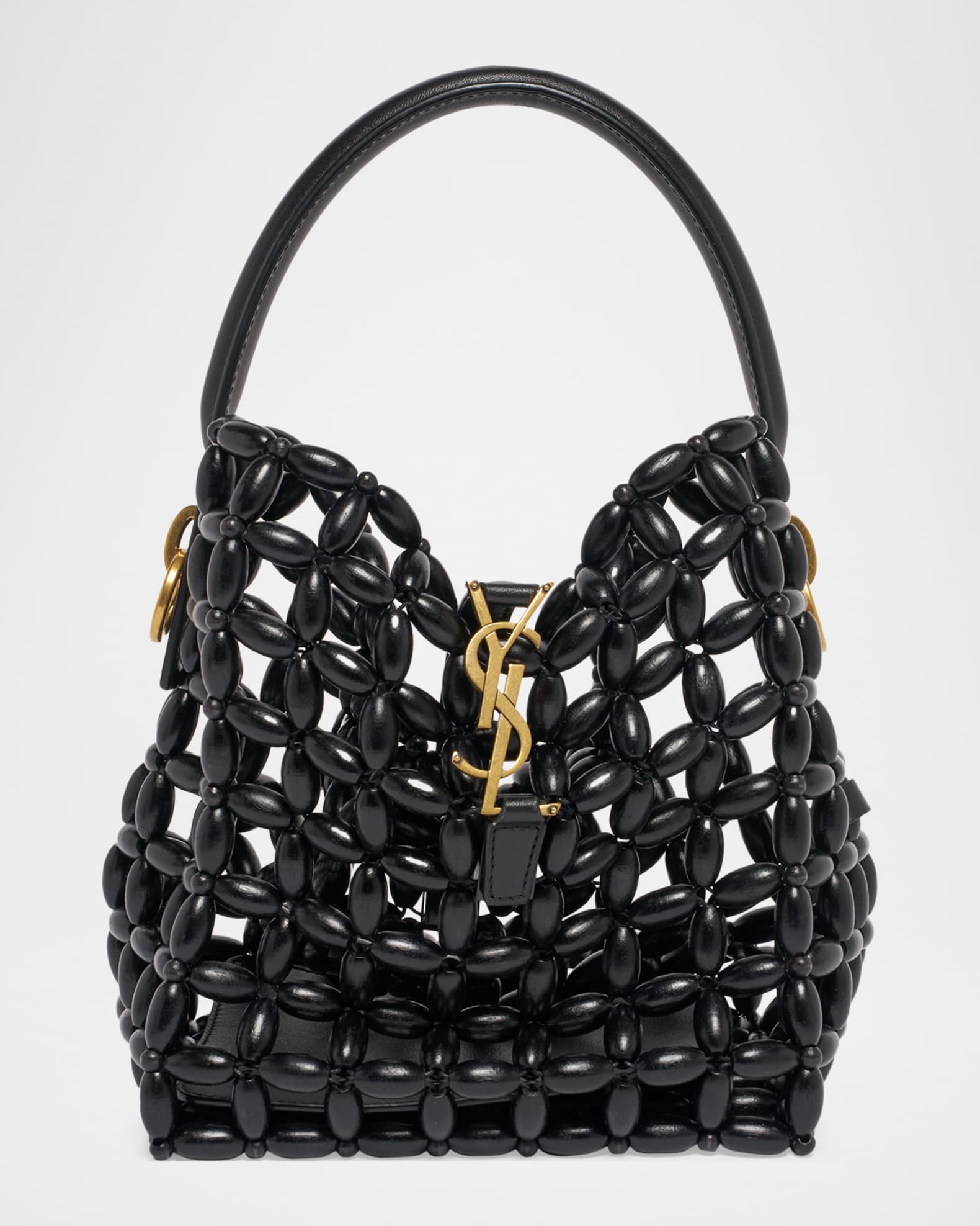 Saint Laurent Le 37 YSL Beaded Bucket Bag | Neiman Marcus
