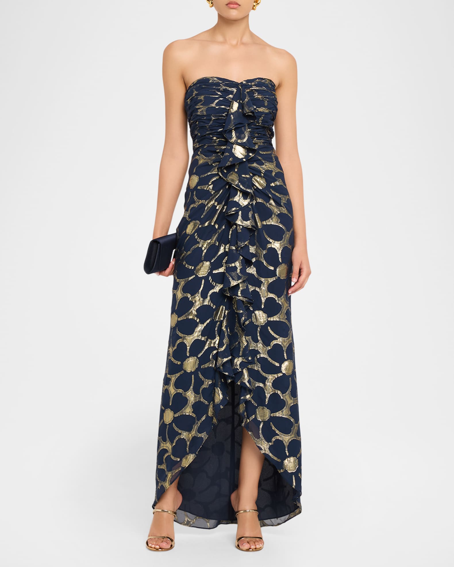 Ramy Brook Daisy Goldie Strapless Floral Jacquard Gown | Neiman Marcus