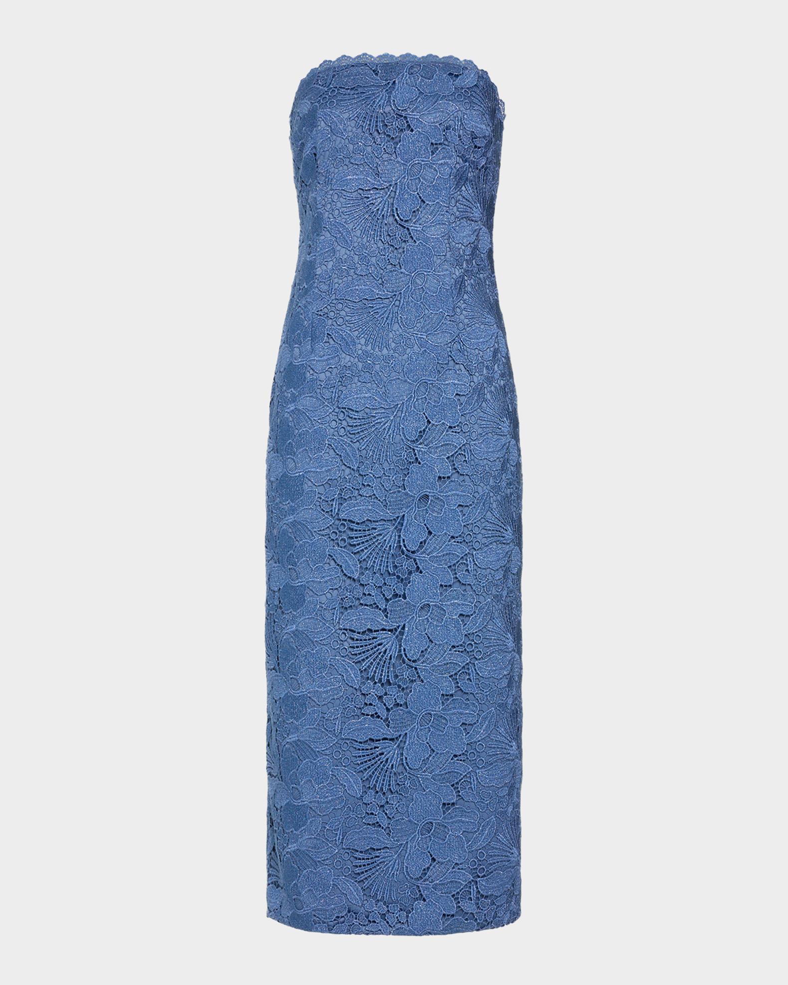 Ramy Brook Tessa Strapless Floral Lace Midi Dress | Neiman Marcus
